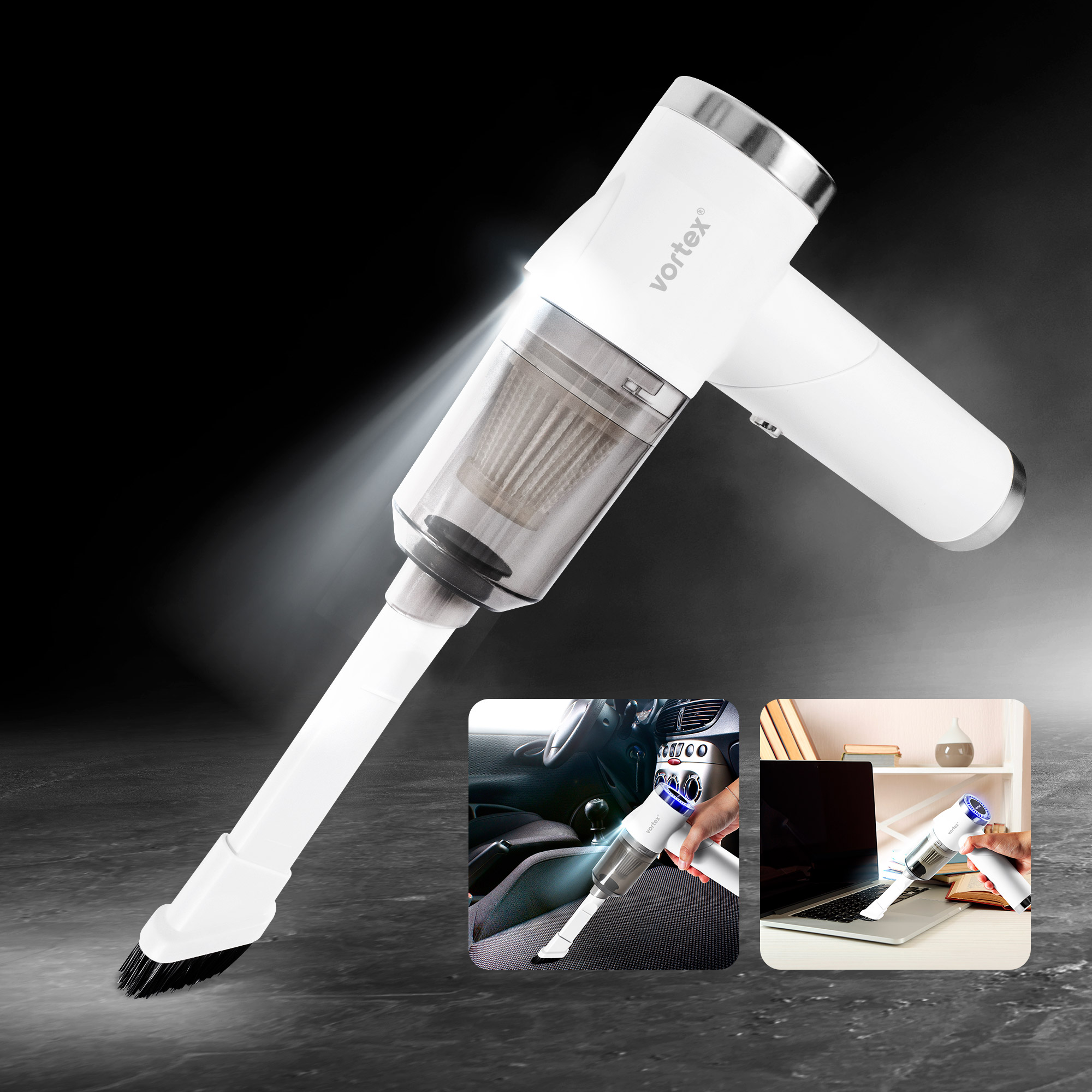 Voir la diapositive 9 : VORTEX Aspirateur à main CRC90 - Blanc