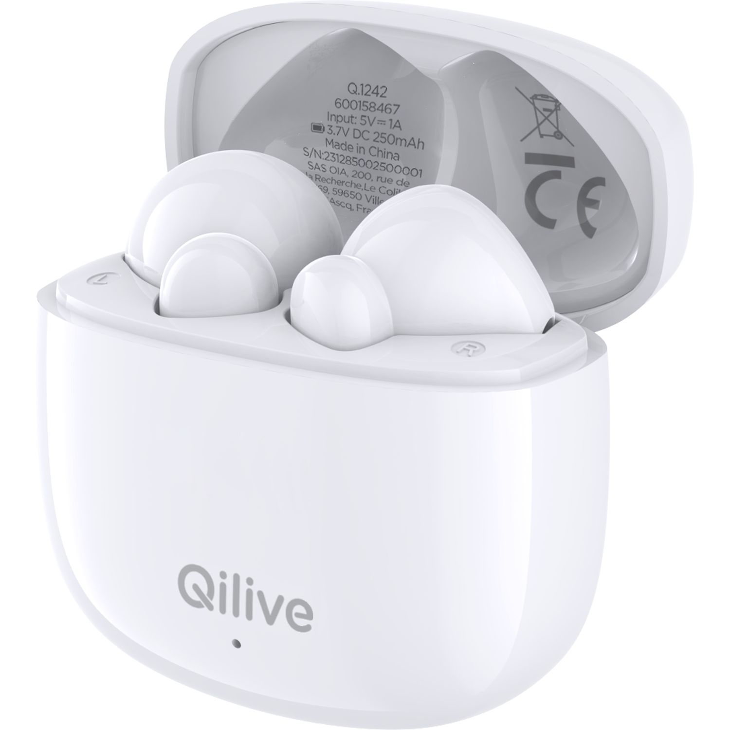 Voir la diapositive 6 : QILIVE Écouteurs Q1242 TWS - Blanc