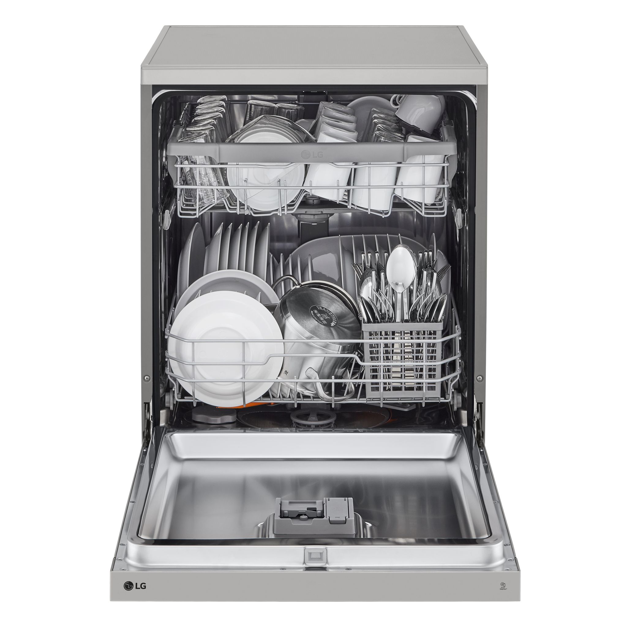 Voir la diapositive 3 : LG Lave vaisselle pose libre DF242FP, 14 couverts, 60 cm, 46 dB, 9 programmes, D