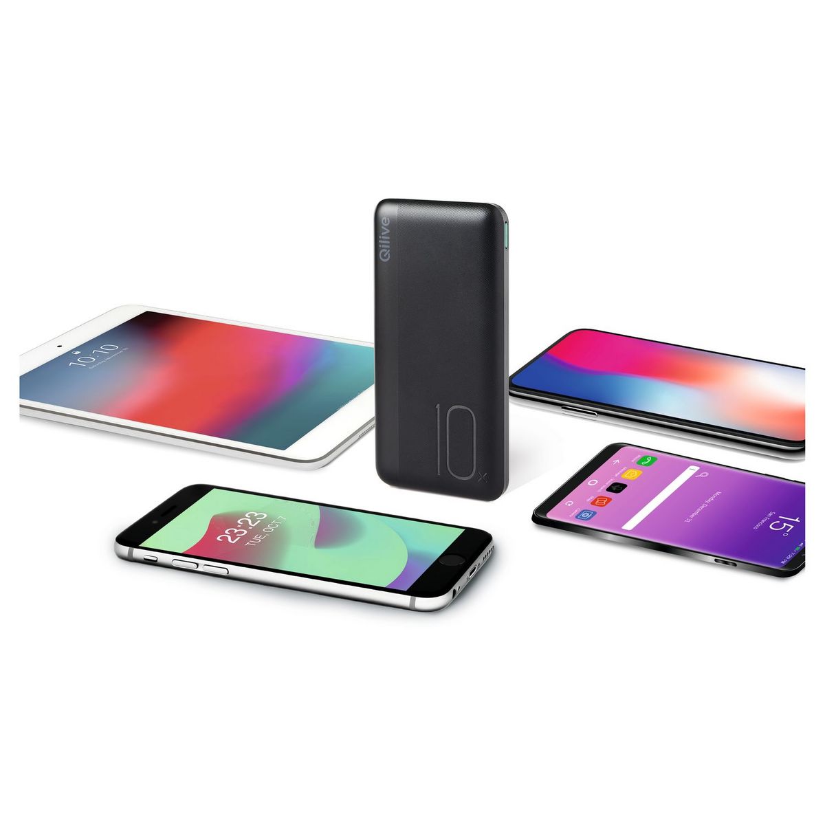 QILIVE Batterie de secours 10 000 mAh - Noir