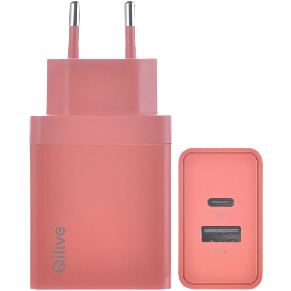 QILIVE Chargeur USB A+USB C 30W - Rouge