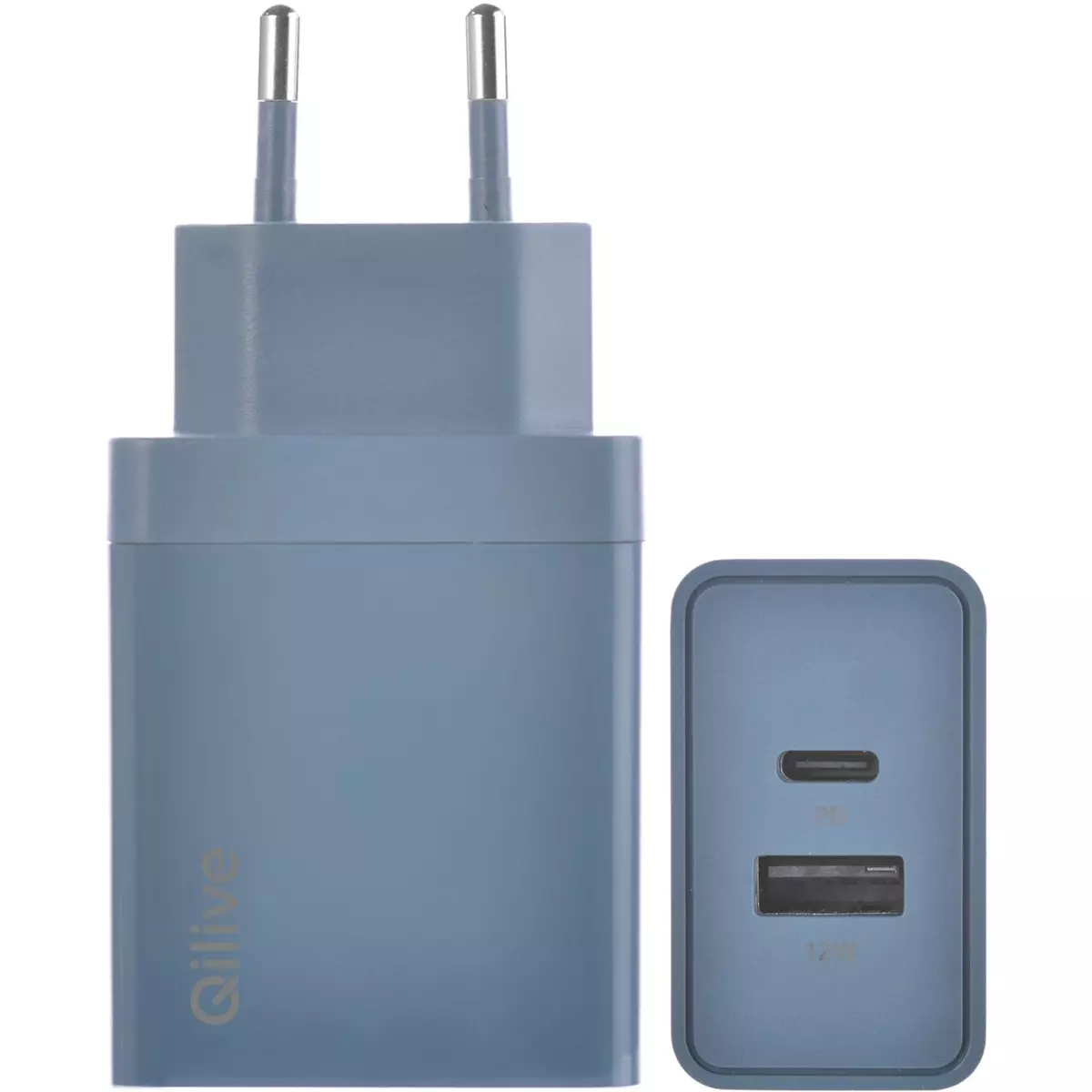 QILIVE Chargeur USB A+USB C 30W - Bleu
