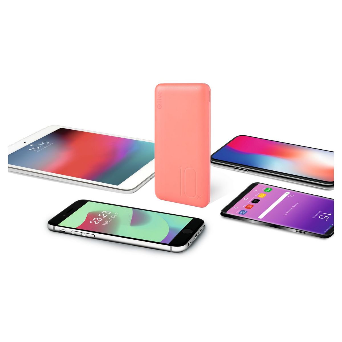 QILIVE Batterie de secours 10 000 mAh 15W - Rouge