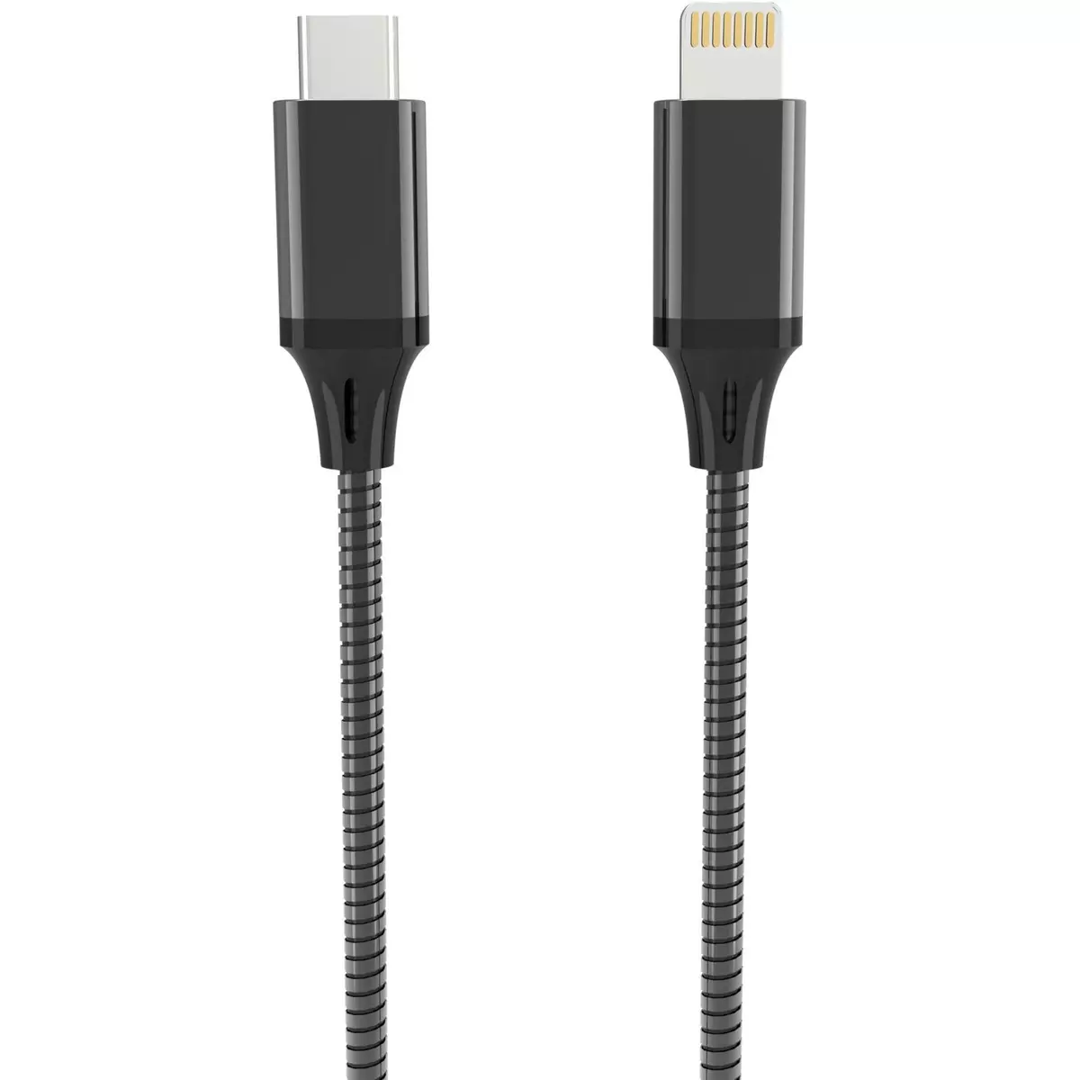 QILIVE Câble USB C/Lightning Métal - Noir