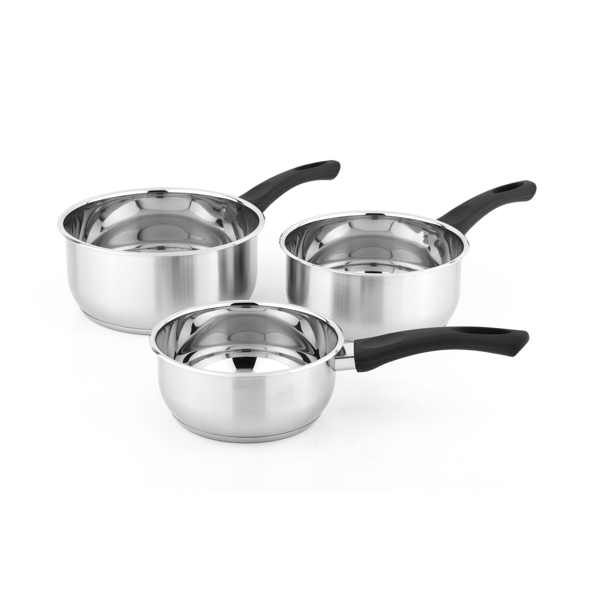 MENASTYL Lot de 3 casseroles 16 - 16 et 18 cm tous feux dont induction
