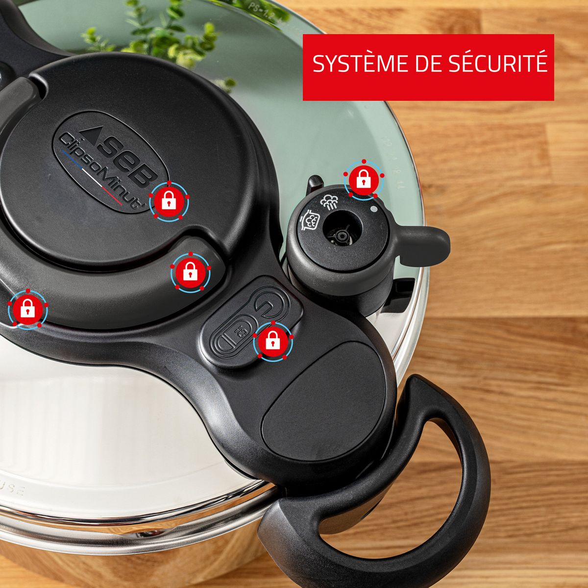 SEB Autocuiseur 9 L tous feux dont induction CLIPSO MINUT EASY TEFAL
