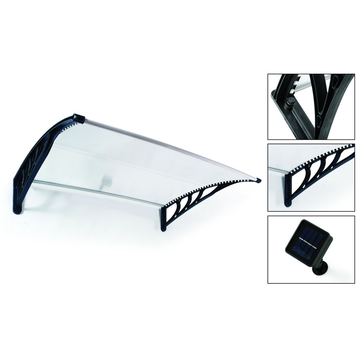 INKAZEN Marquise avec LED - Transparent - 80x150cm