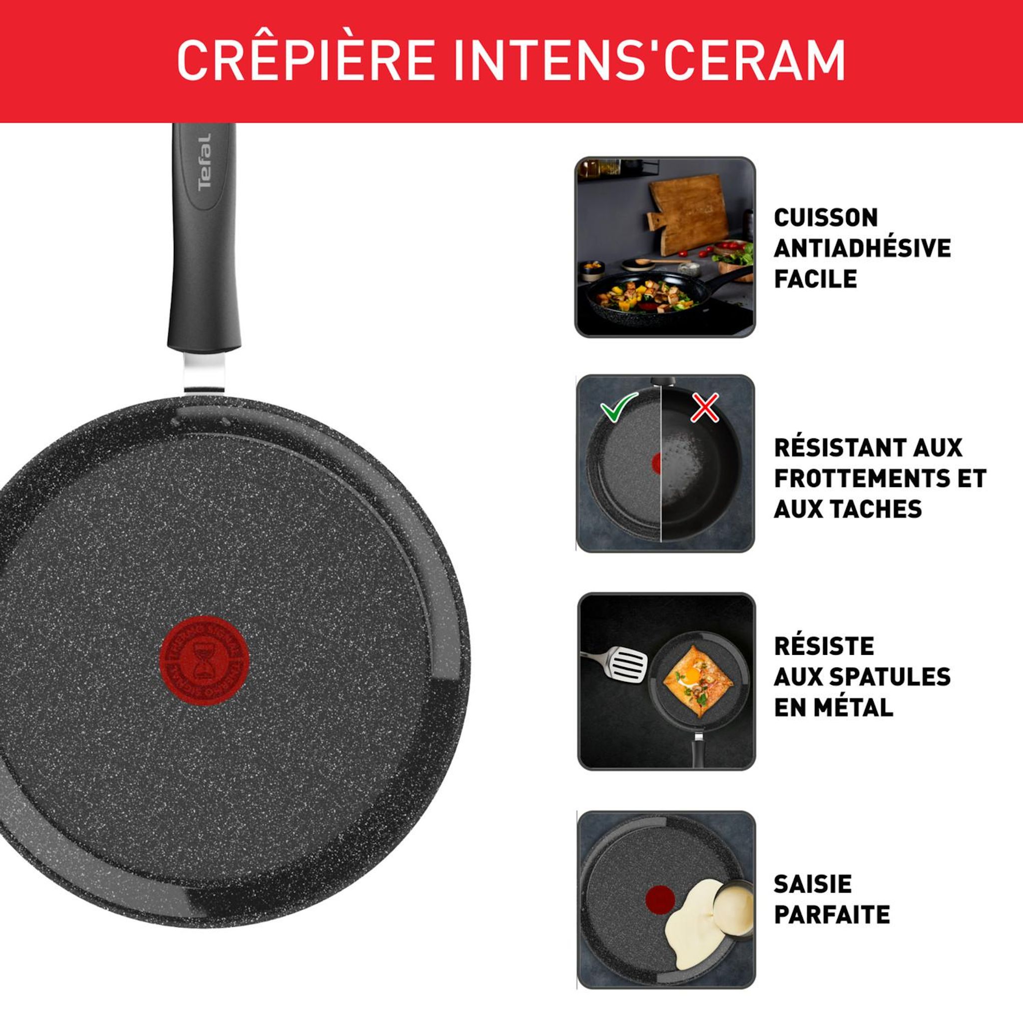 Voir la diapositive 2 : TEFAL Crêpière 25 cm tous feux dont induction INTENS