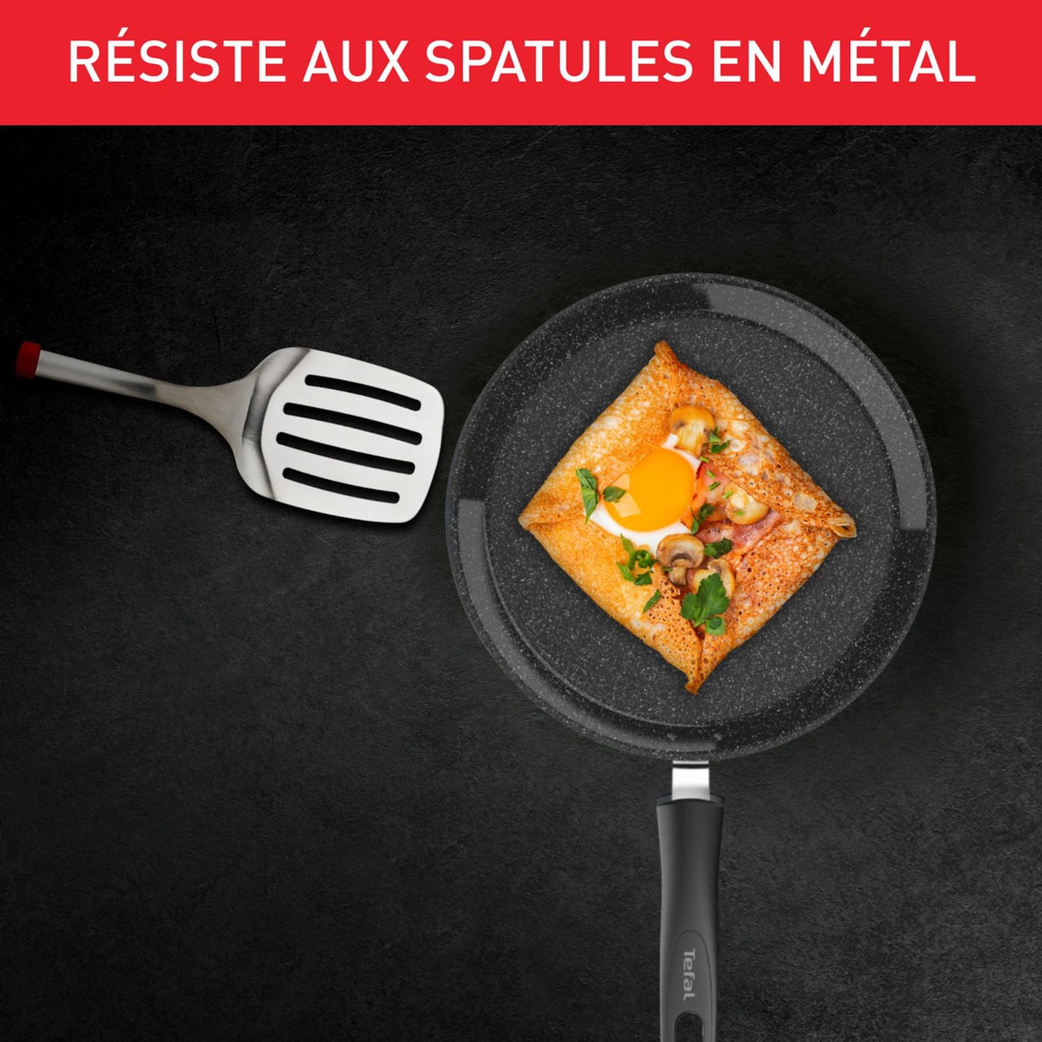 Voir la diapositive 5 : TEFAL Crêpière 25 cm tous feux dont induction INTENS