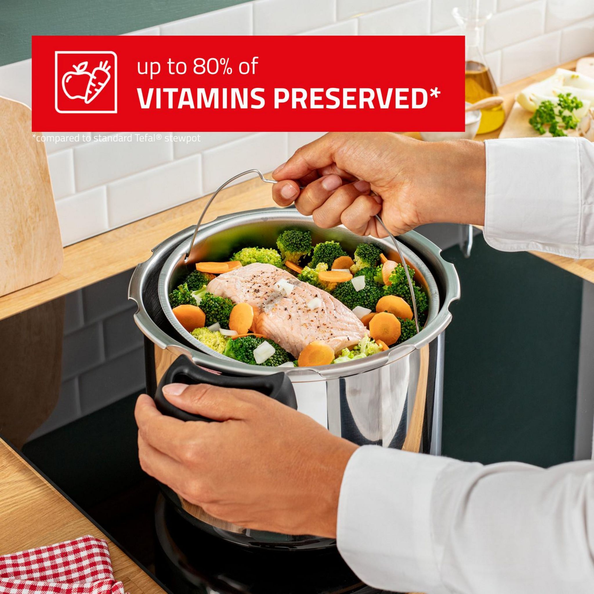 Voir la diapositive 4 : TEFAL Autocuiseur 7.5 L Clipso Minut Easy tous feux dont induction