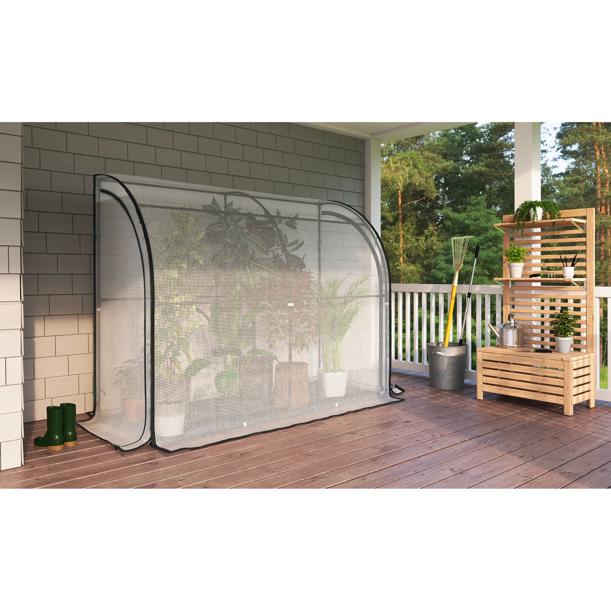 JARDIKT Serre d'hivernage adossée - Métal/Polyéthylène - 1,6m²