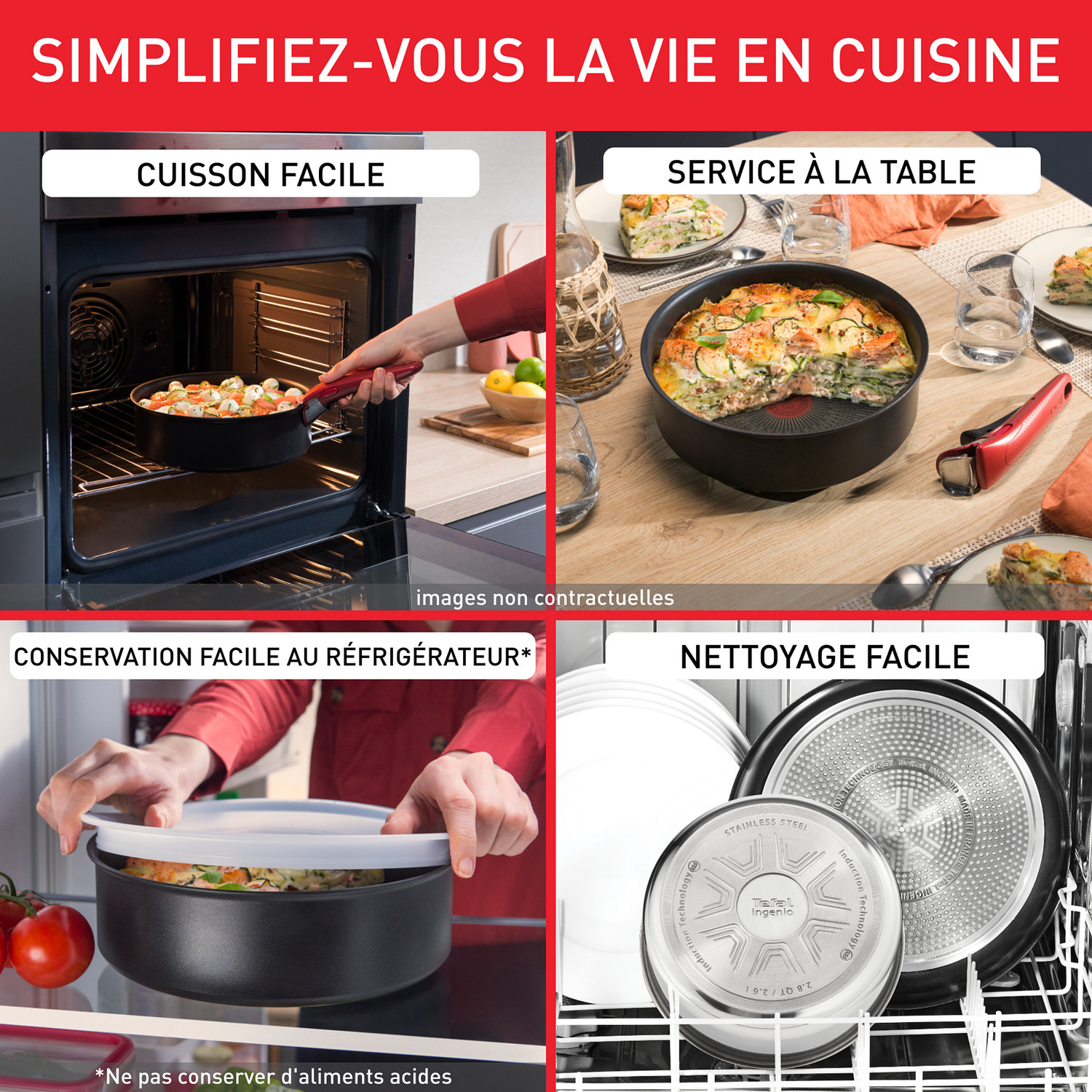 Voir la diapositive 3 : TEFAL Poêle céramique 26 cm tous feux dont induction INGENIO INTENS CERAM