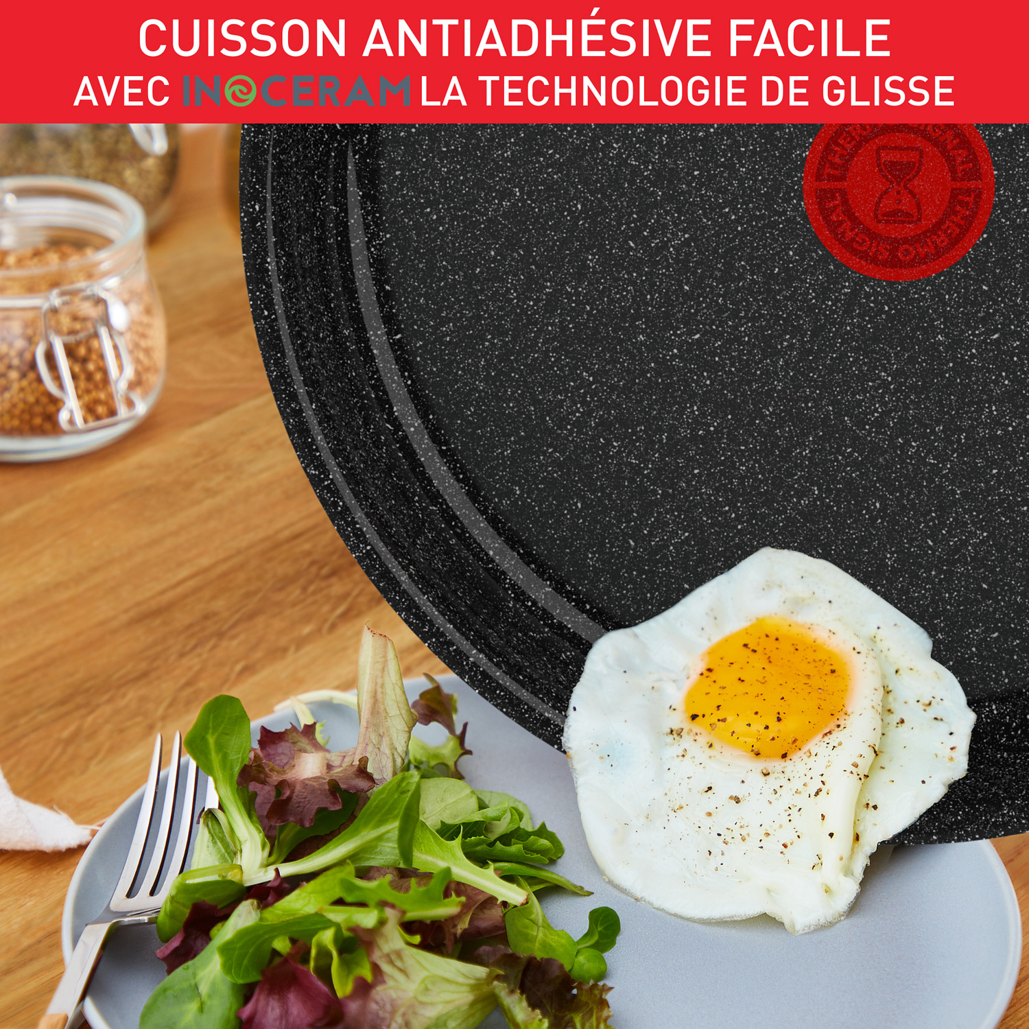 Voir la diapositive 4 : TEFAL Poêle céramique 26 cm tous feux dont induction INGENIO INTENS CERAM
