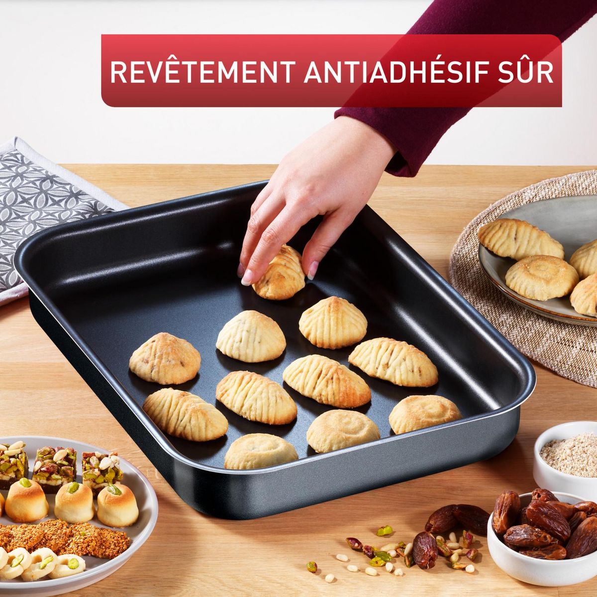 TEFAL Plat à four rectangulaire 22x29 cm FORCE