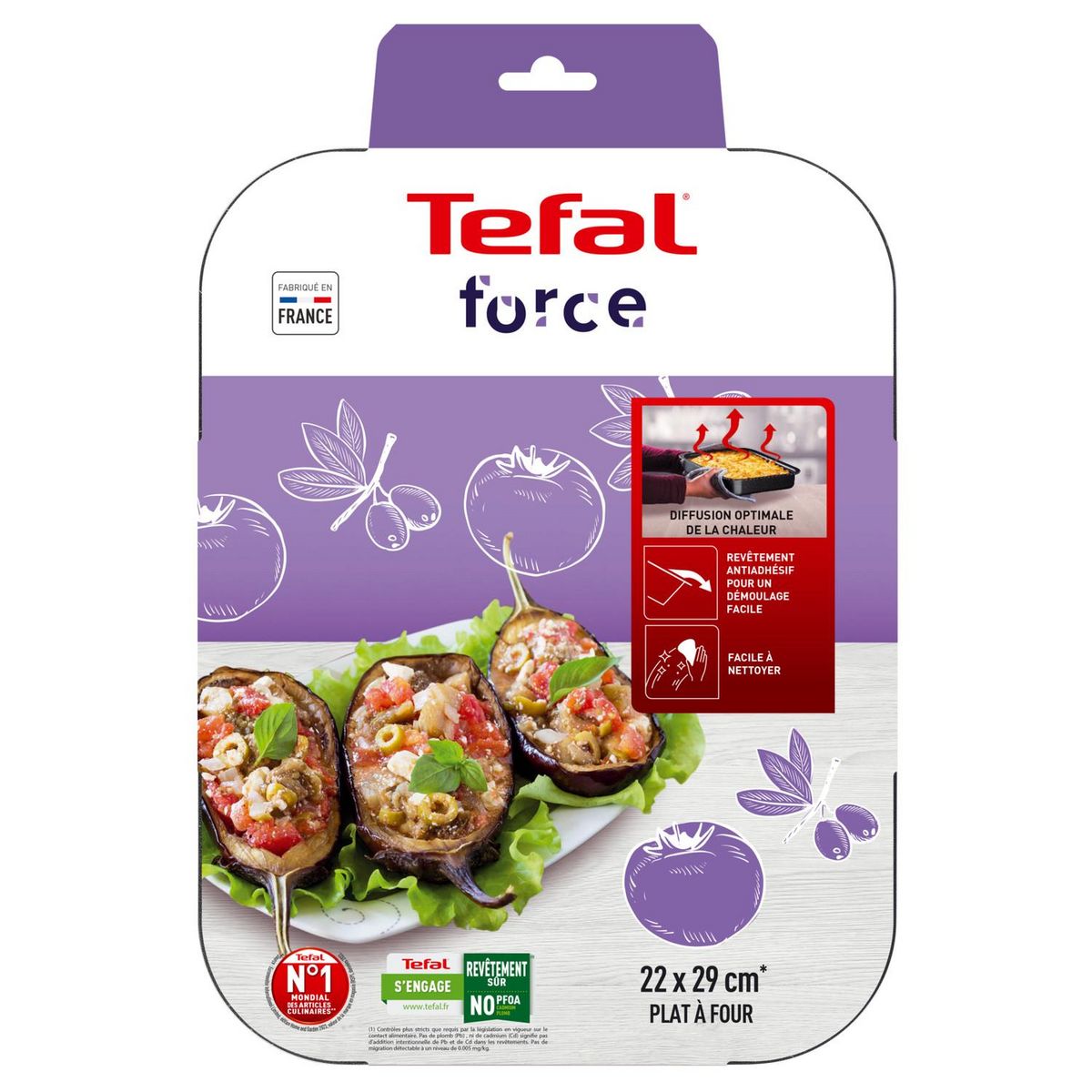 TEFAL Plat à four rectangulaire 22x29 cm FORCE