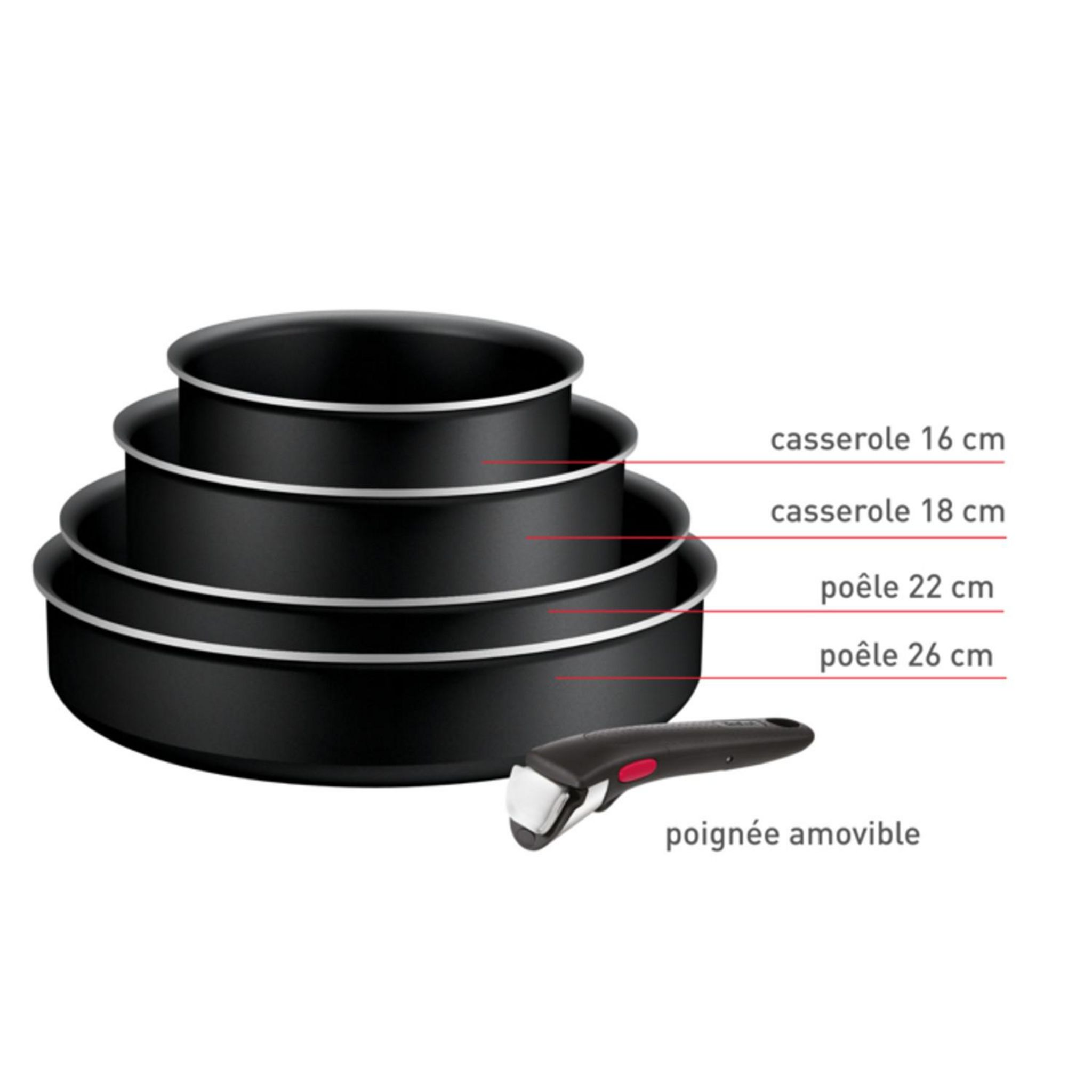 Voir la diapositive 7 : TEFAL Batterie de cuisine 8 pièces tous feux dont induction INGENIO GENEROUS COOK