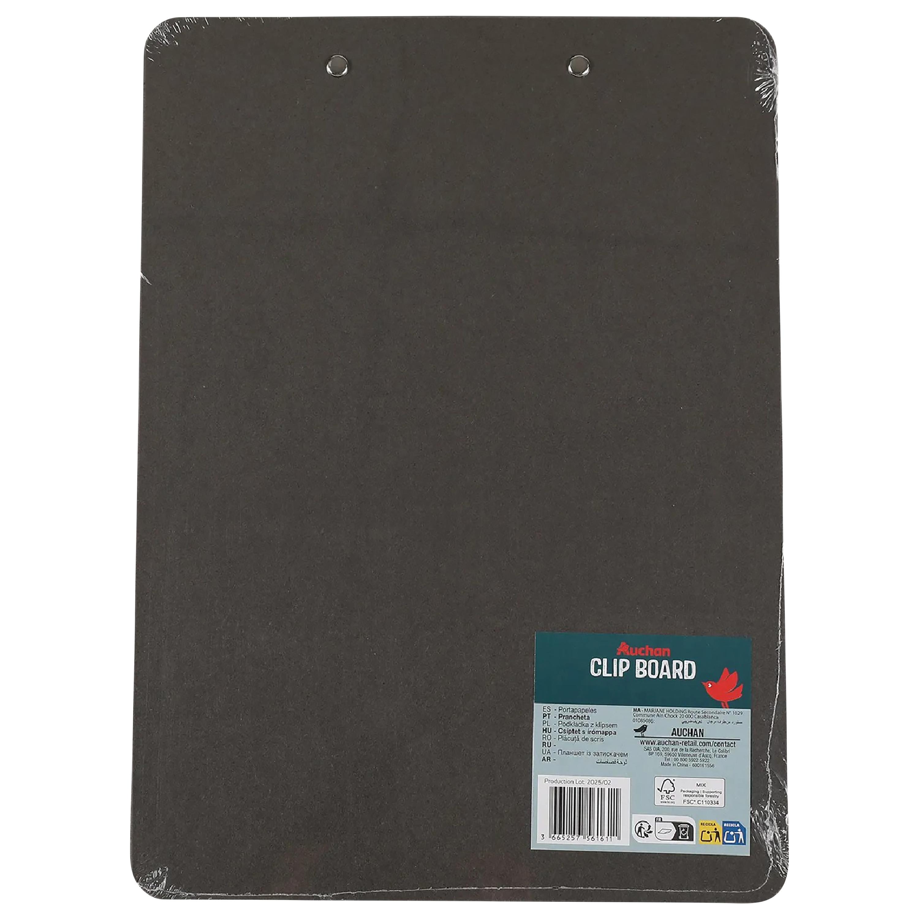 Voir la diapositive 2 : AUCHAN Clip Board A4 22.7x31.5x0.3cm - Noir