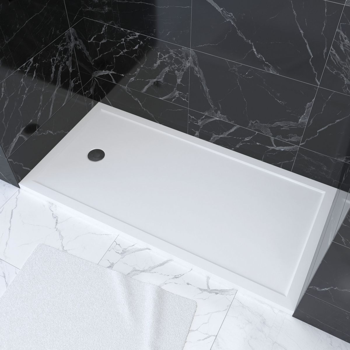 AURLANE Receveur pure 2 rectangulaire - 160x80