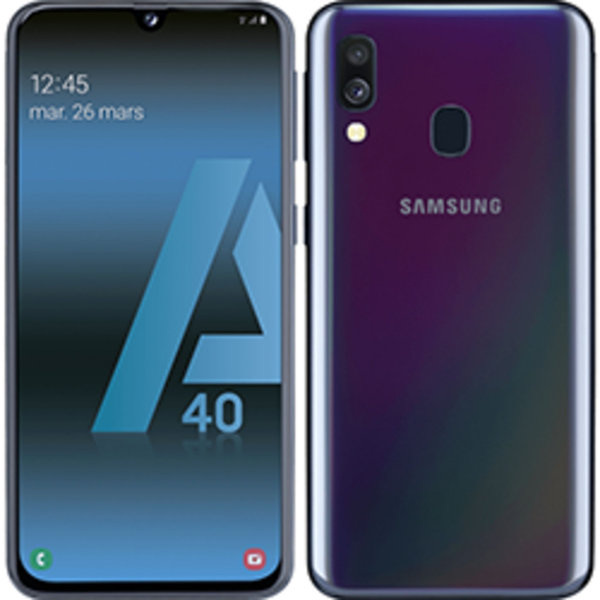 Voir la diapositive 1 : SAMSUNG Galaxy A40 reconditionné DINA Grade A - 64Go - Noir