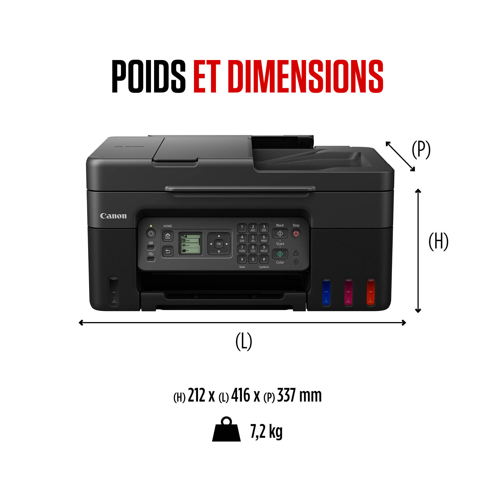 Voir la diapositive 4 : CANON Imprimante multifonctions MEGATANK G4570 - Noir