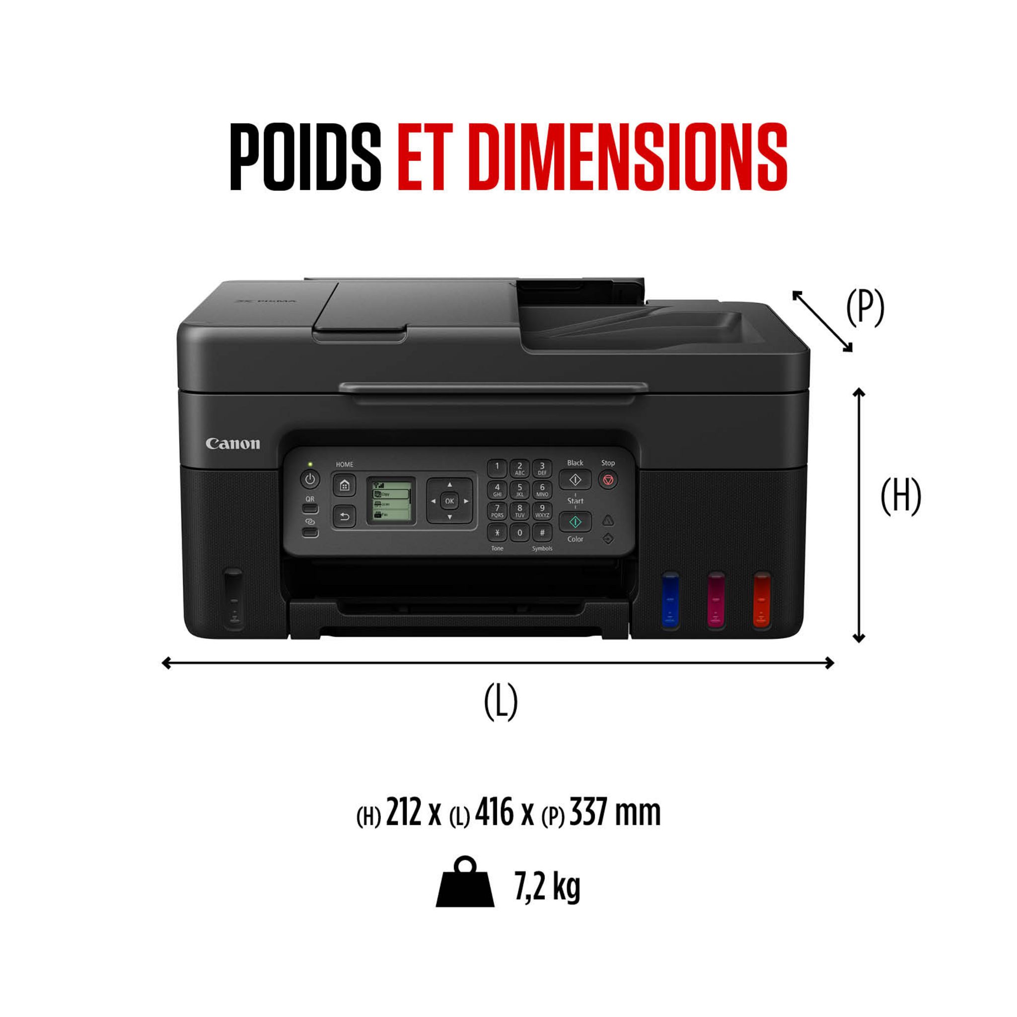 Voir la diapositive 4 : CANON Imprimante multifonctions MEGATANK G4570 - Noir