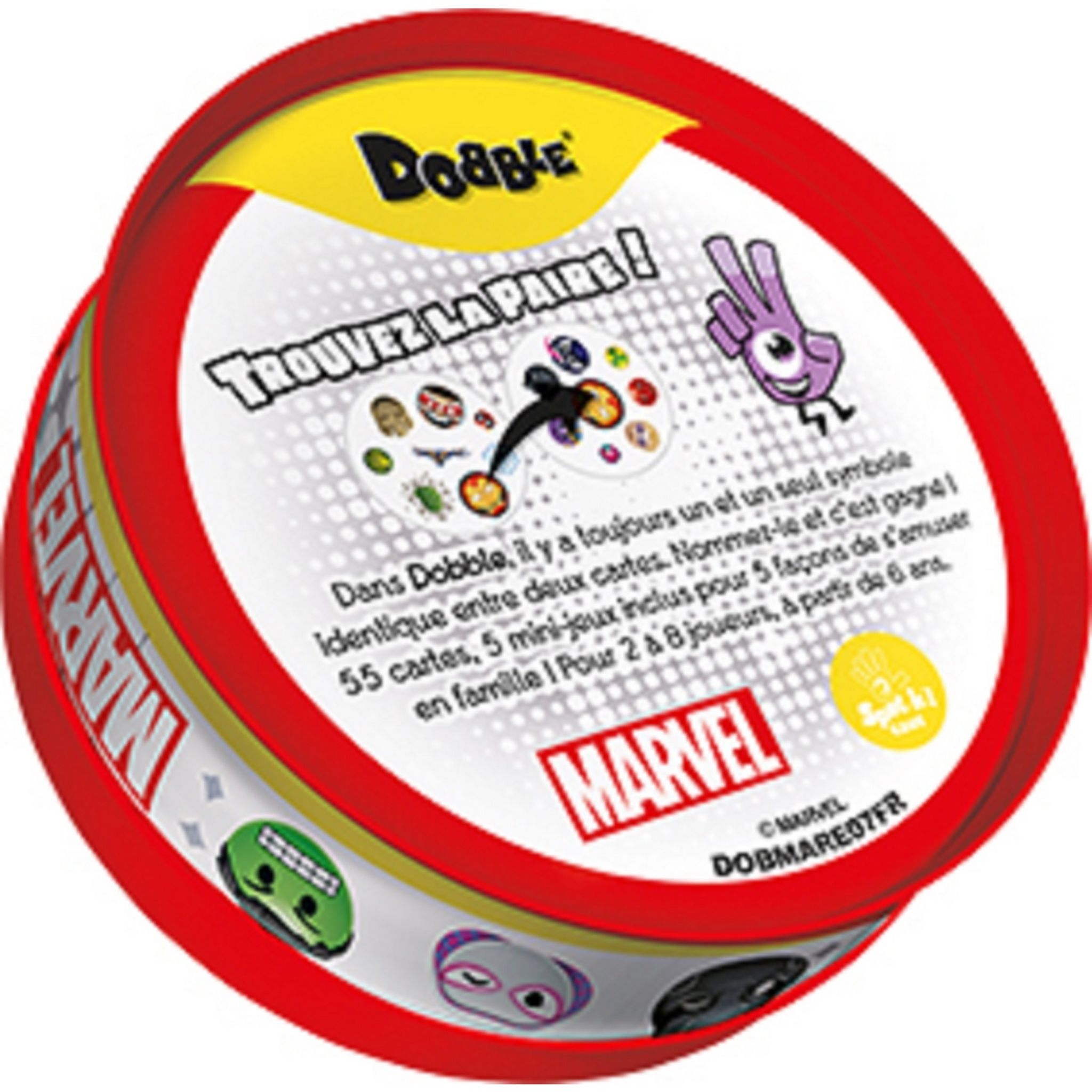 Voir la diapositive 7 : ASMODEE Jeu de cartes Dobble Marvel Emoji