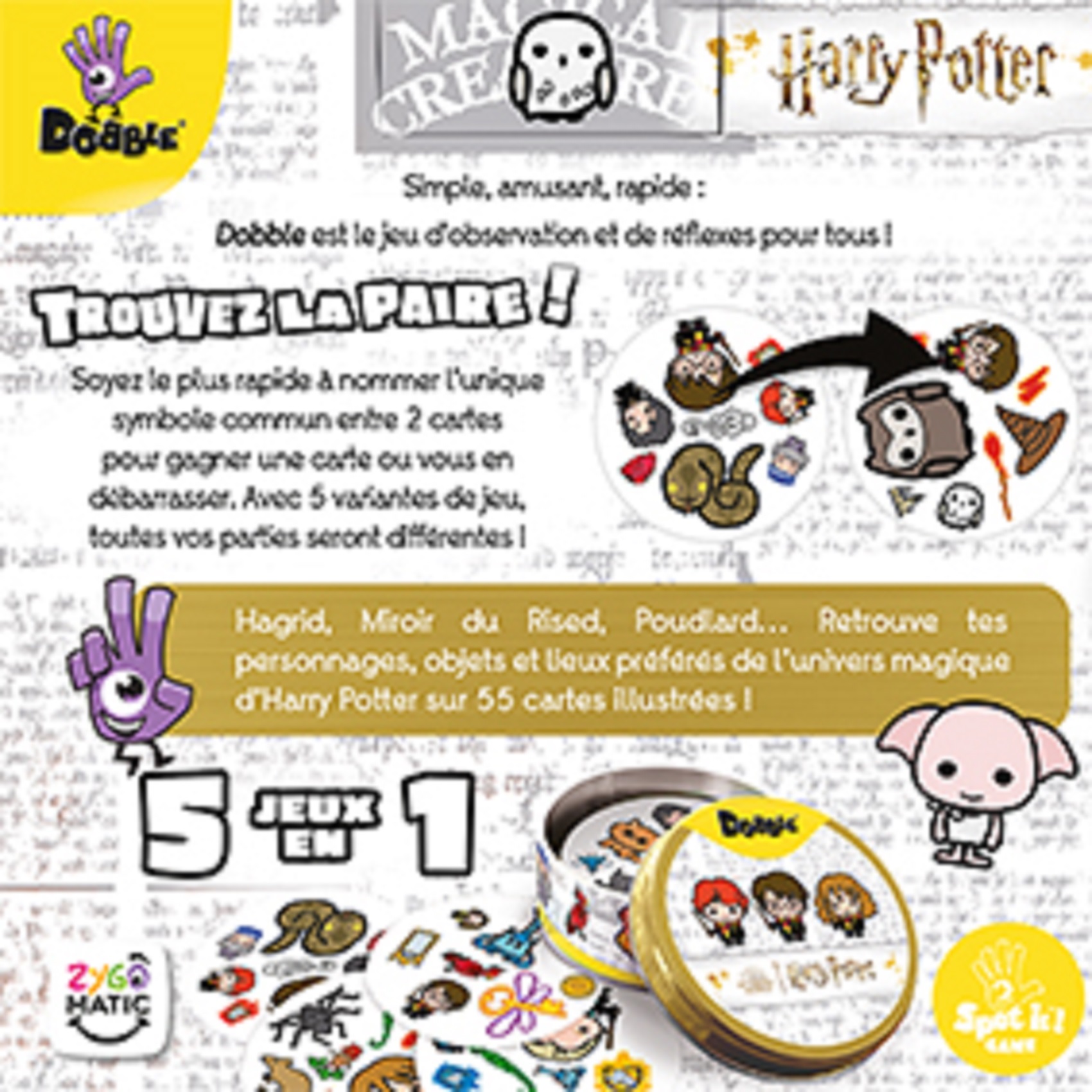 Voir la diapositive 2 : ASMODEE Jeu de cartes Dobble Harry Potter