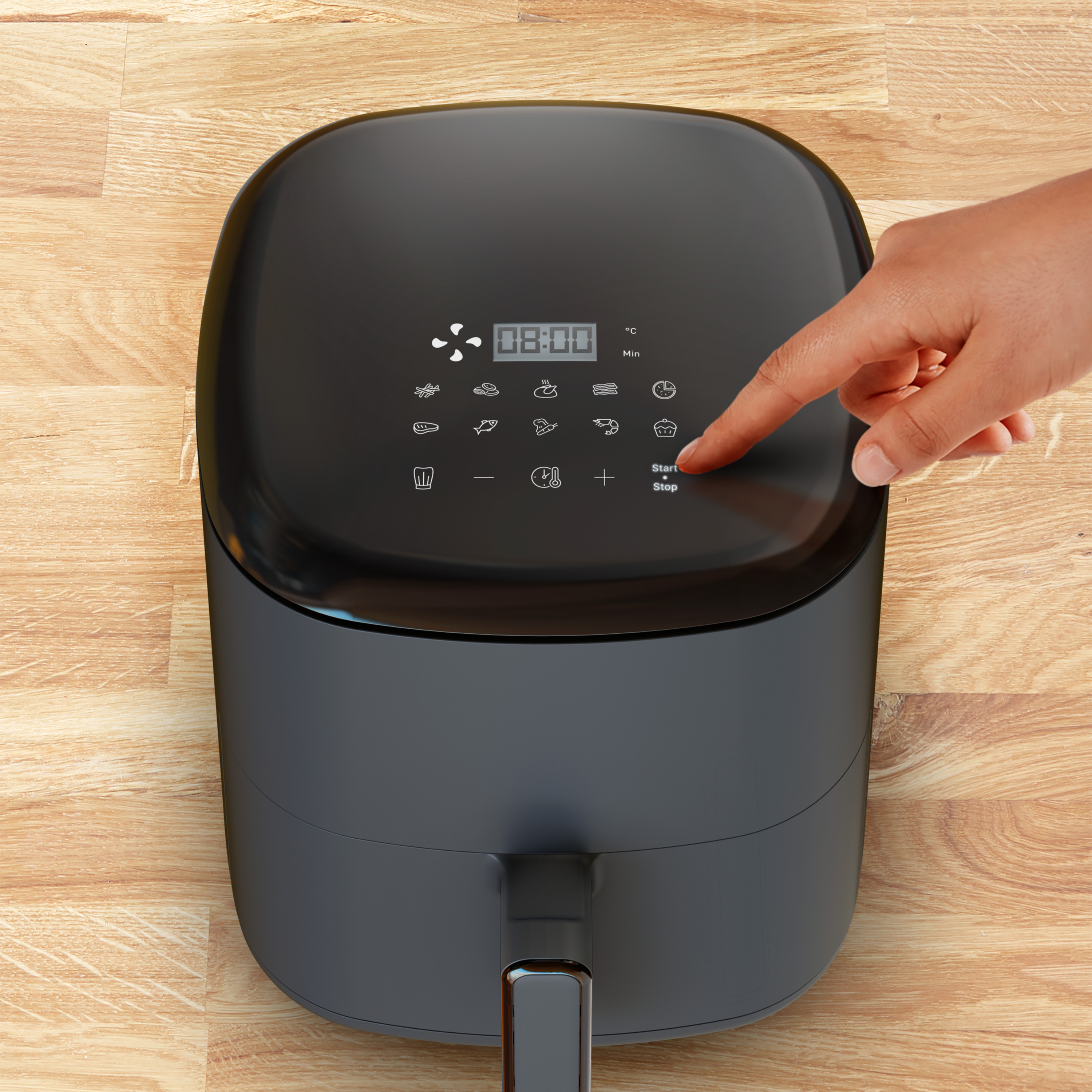 Voir la diapositive 9 : MOULINEX Friteuse sans huile à air chaud EZ245B20 - Noir