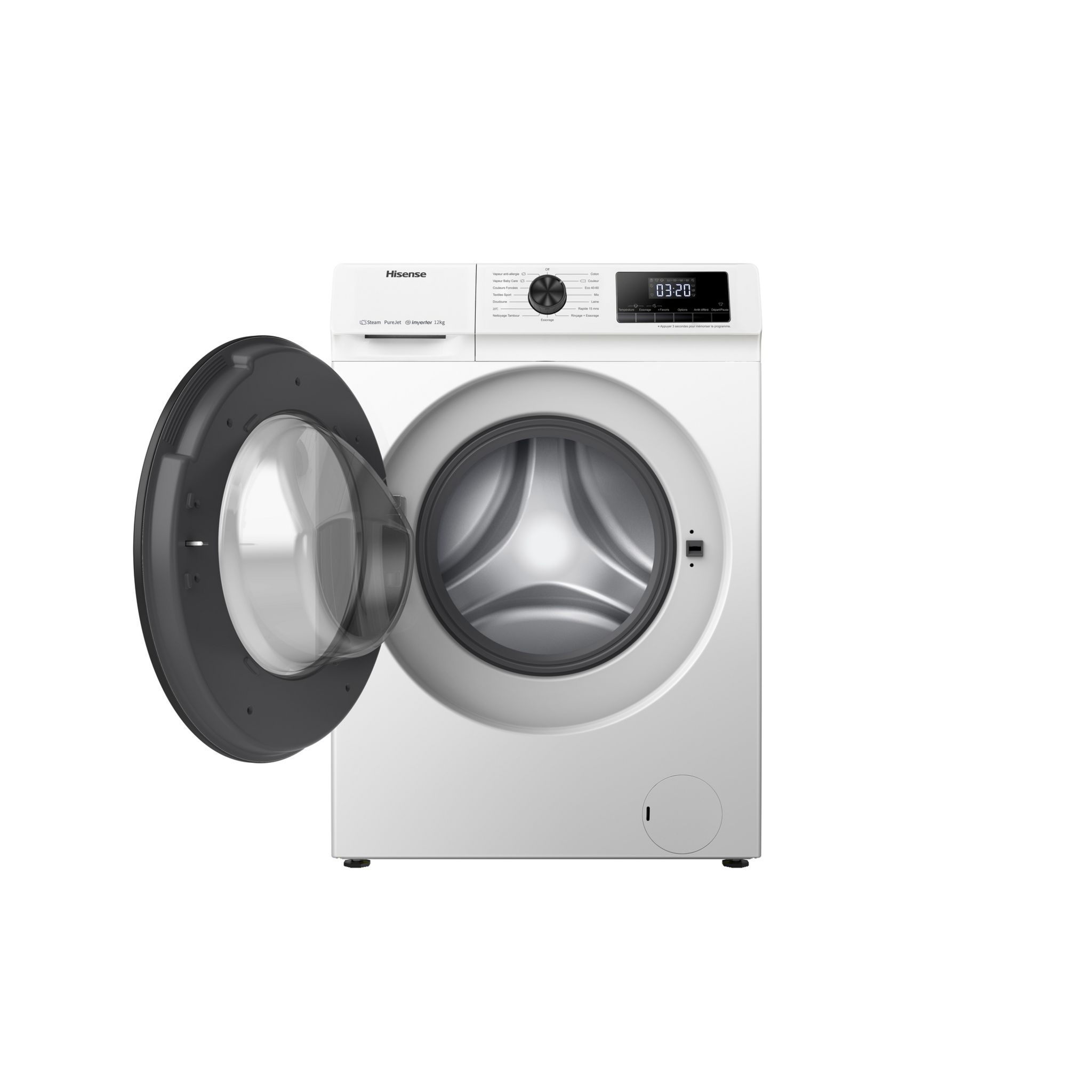 Voir la diapositive 2 : HISENSE Lave linge hublot à induction WFQE1214EVJM, 12 kg, 1400 T/min, A