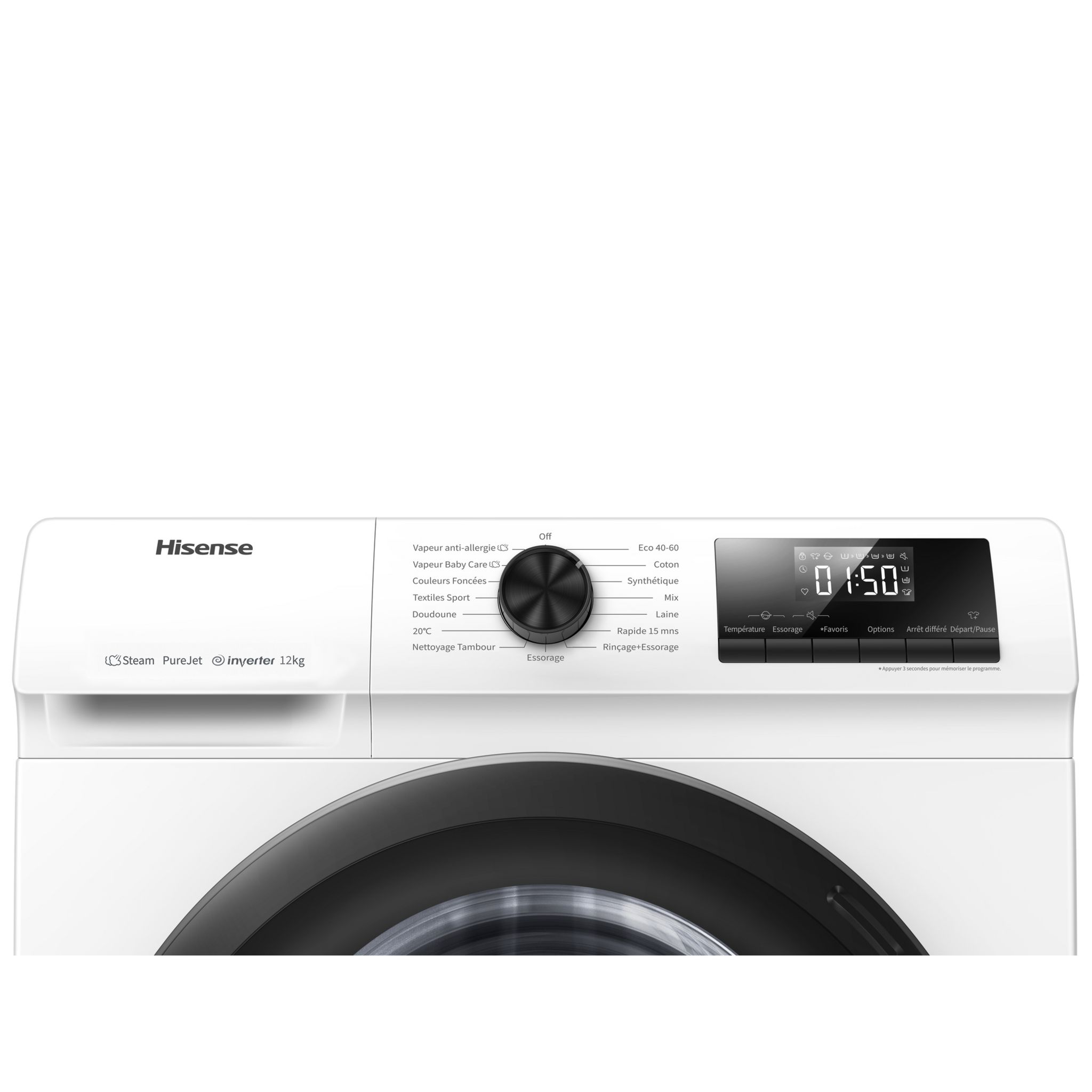 Voir la diapositive 4 : HISENSE Lave linge hublot à induction WFQE1214EVJM, 12 kg, 1400 T/min, A
