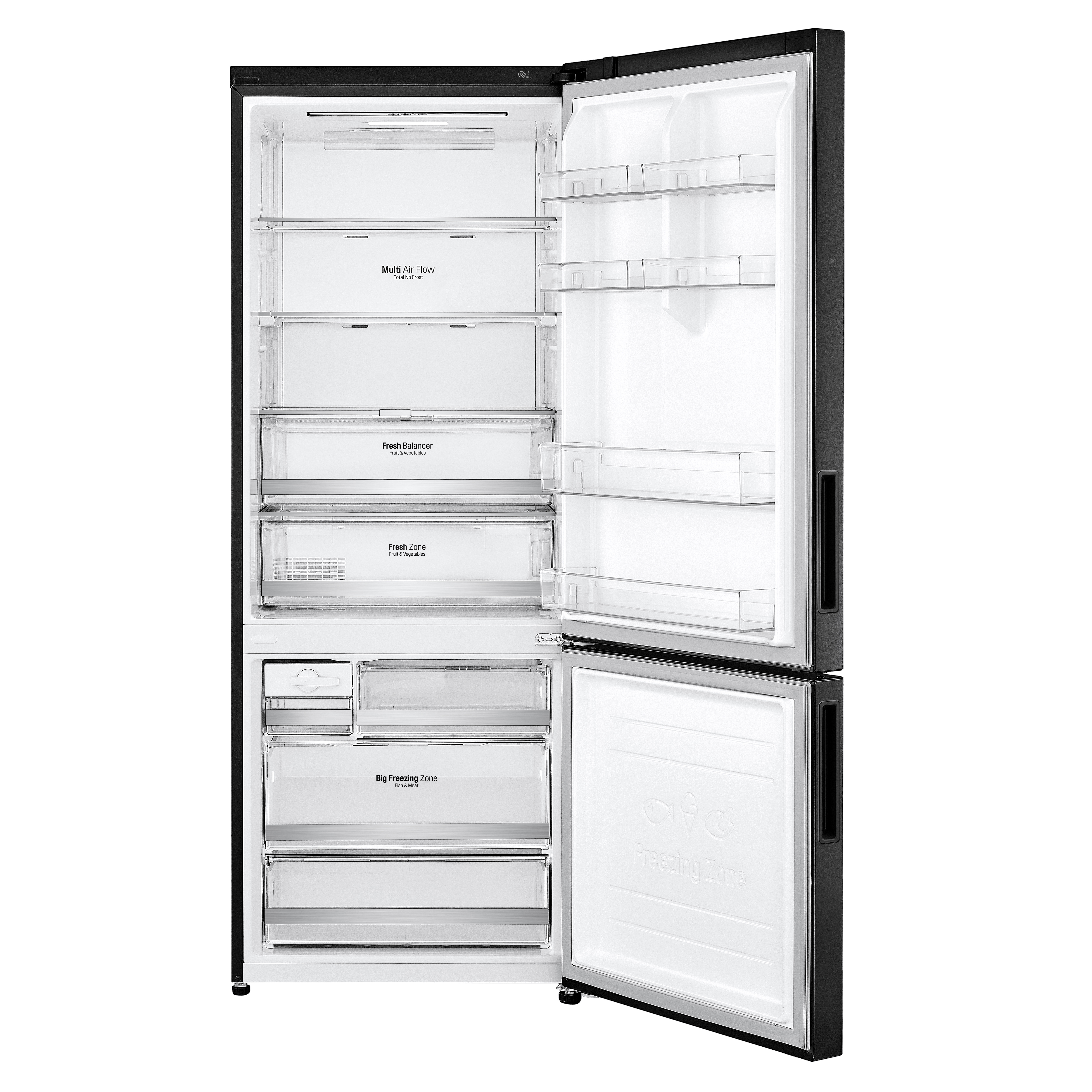 Voir la diapositive 2 : LG Réfrigérateur combiné GBB569MCAZN, 462 L, Froid ventilé No Frost, E