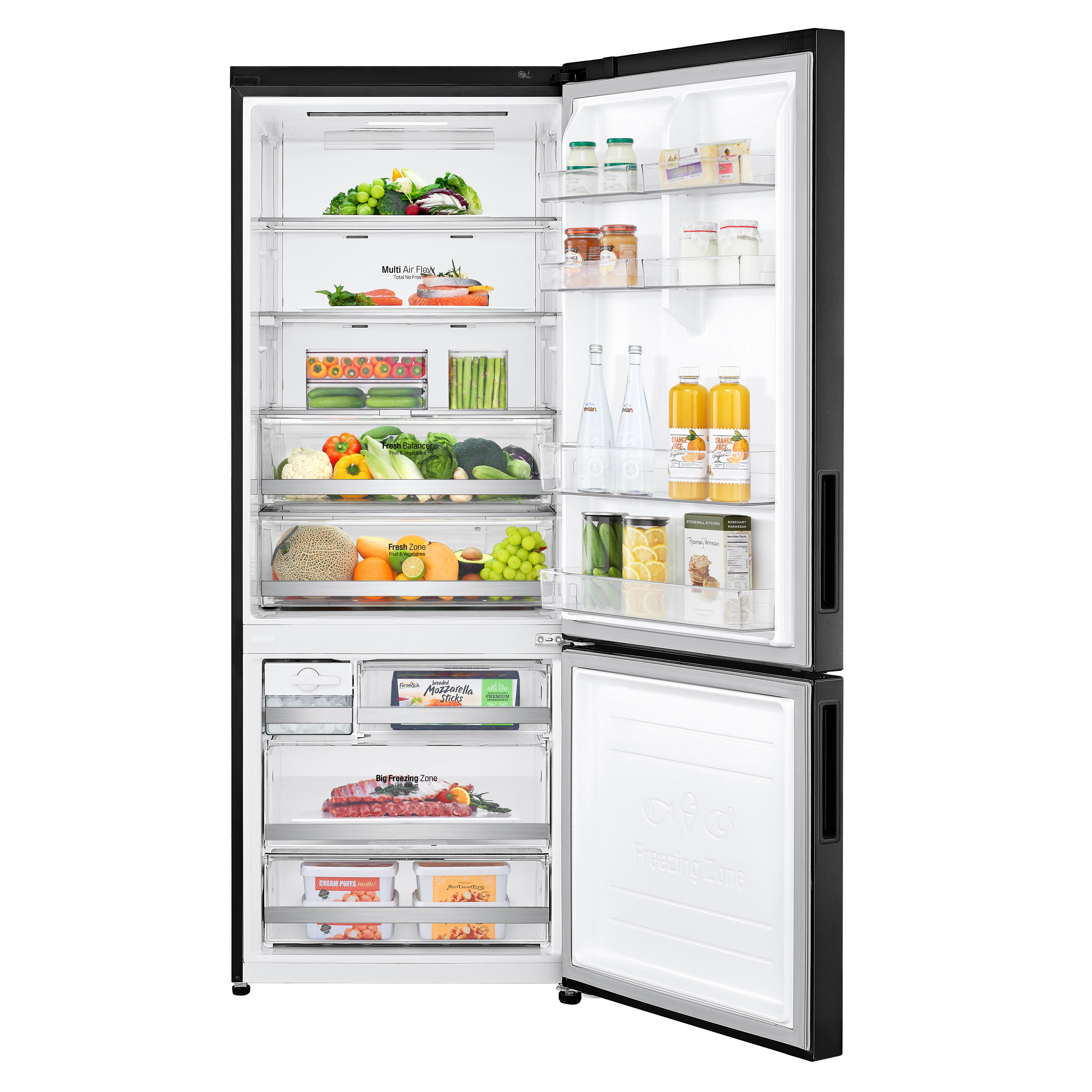 Voir la diapositive 3 : LG Réfrigérateur combiné GBB569MCAZN, 462 L, Froid ventilé No Frost, E