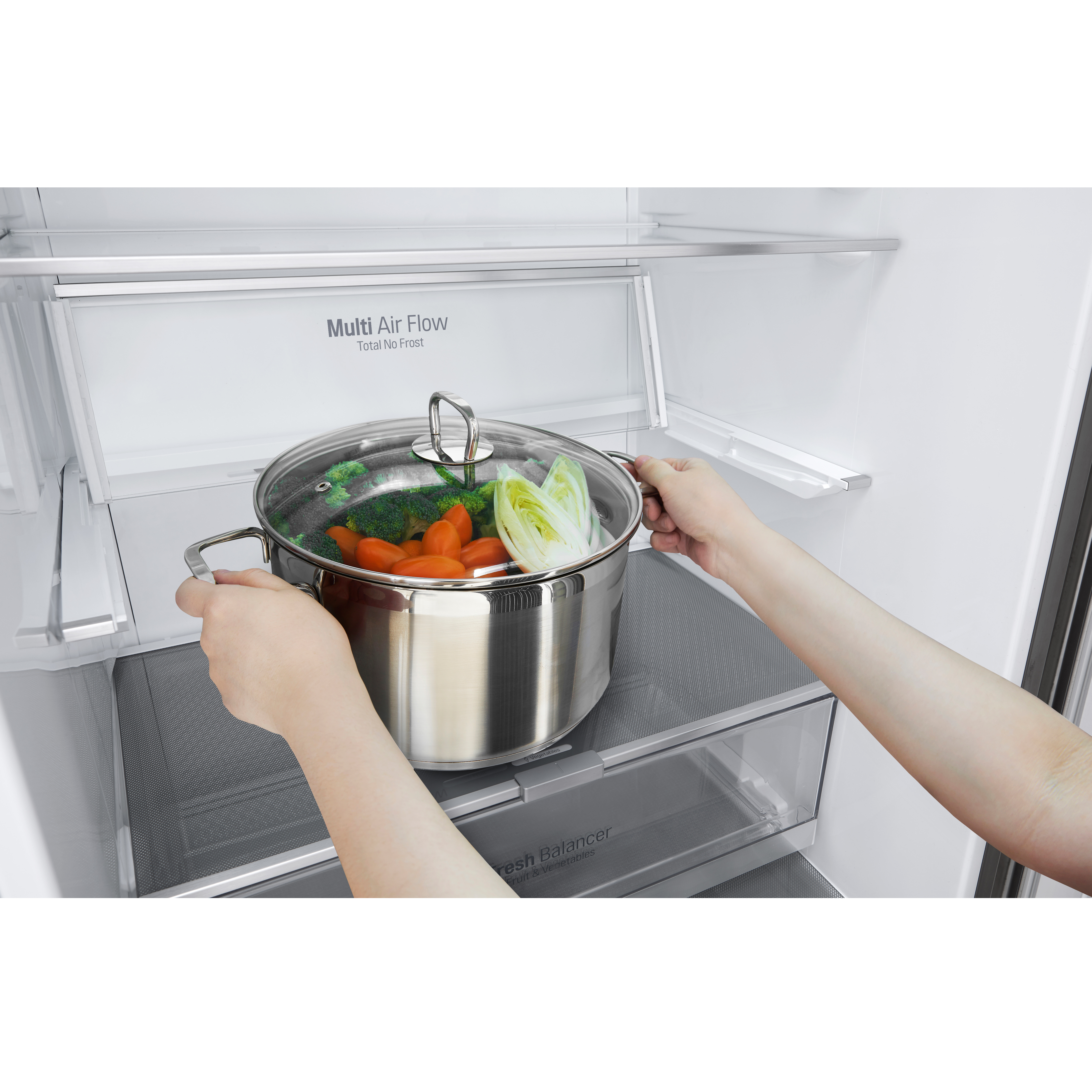 Voir la diapositive 6 : LG Réfrigérateur combiné GBB569MCAZN, 462 L, Froid ventilé No Frost, E