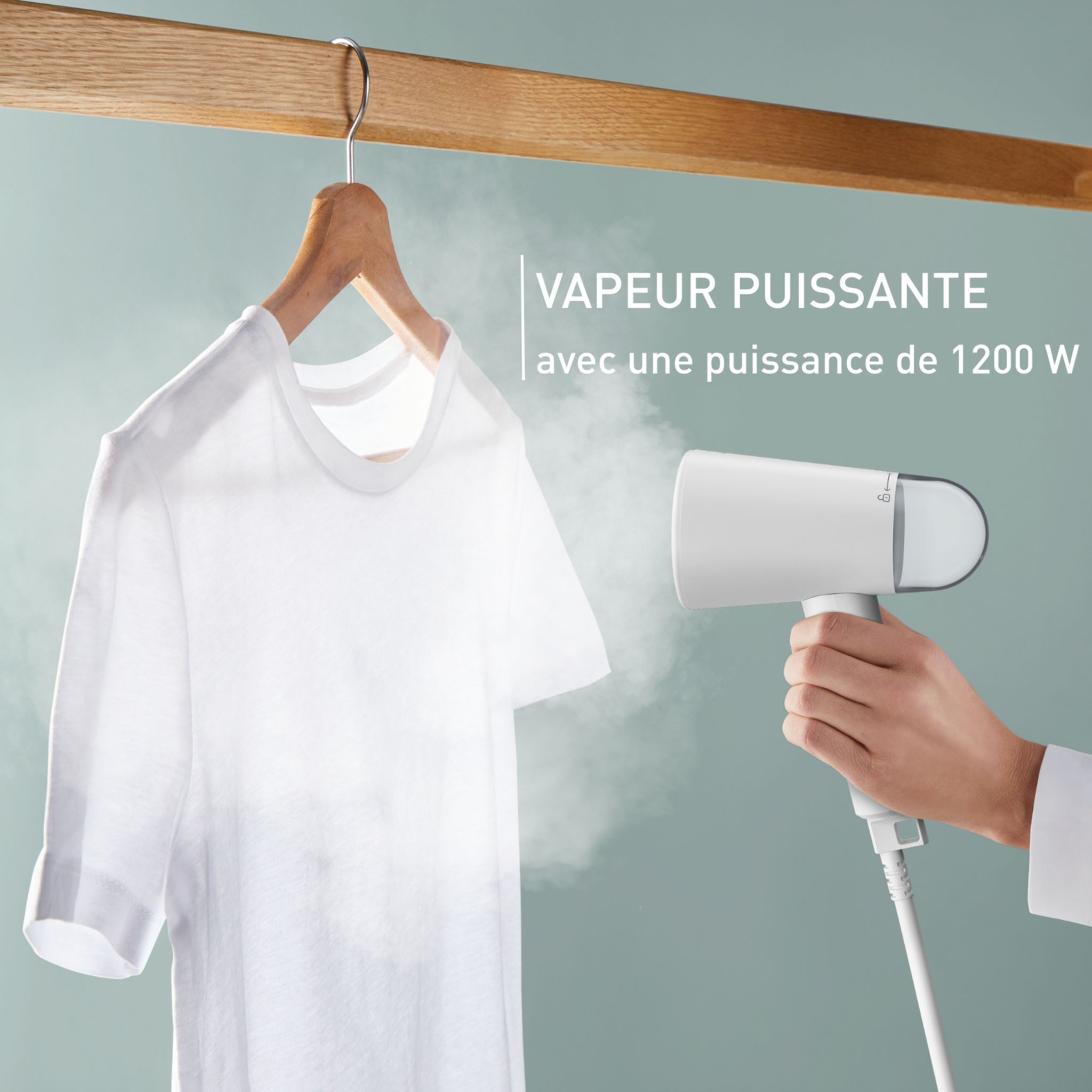 Voir la diapositive 5 : CALOR Défroisseur à main pliable DT1020C0 - Blanc