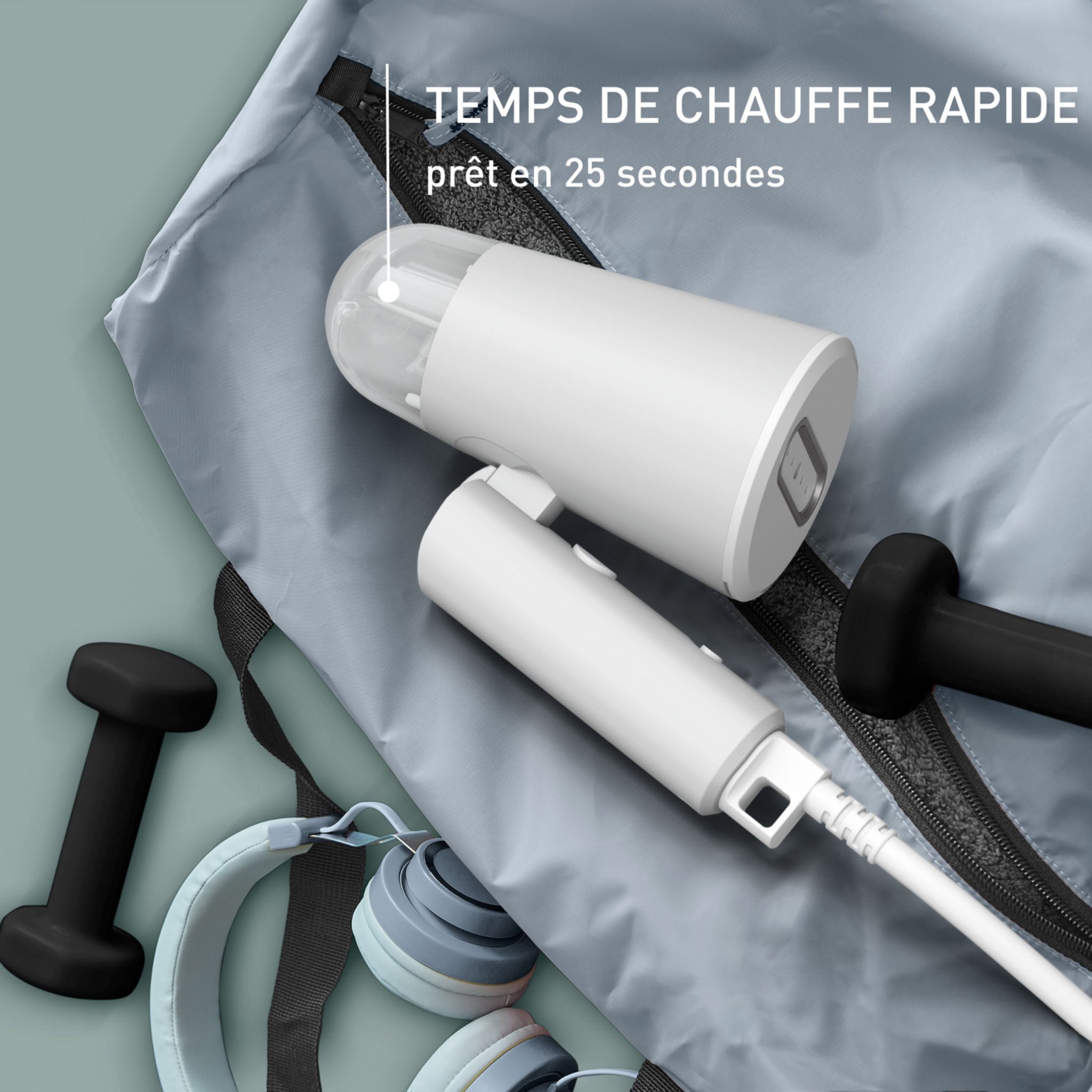 Voir la diapositive 6 : CALOR Défroisseur à main pliable DT1020C0 - Blanc