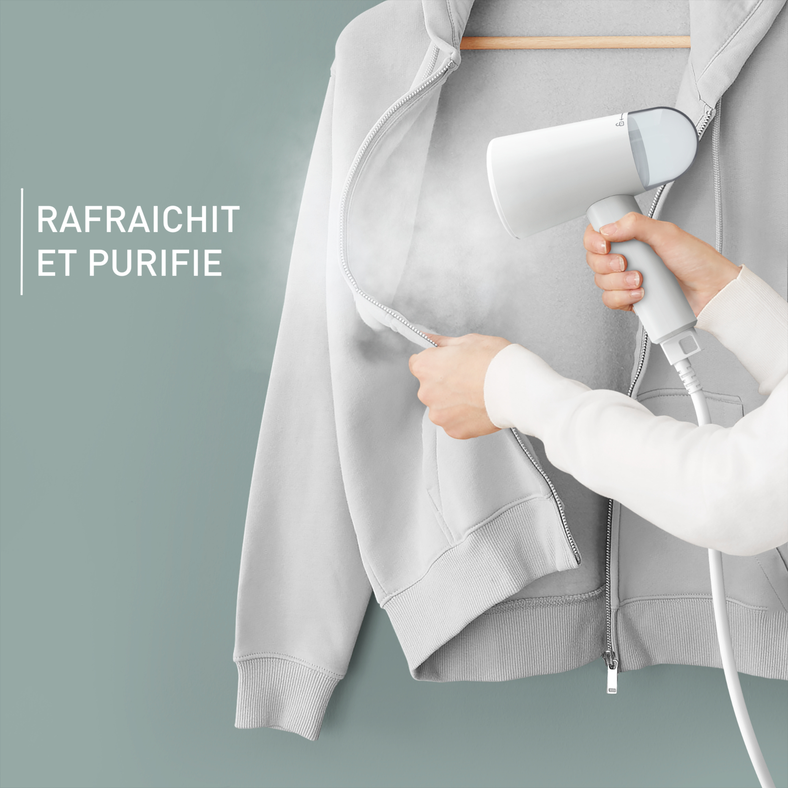 Voir la diapositive 7 : CALOR Défroisseur à main pliable DT1020C0 - Blanc