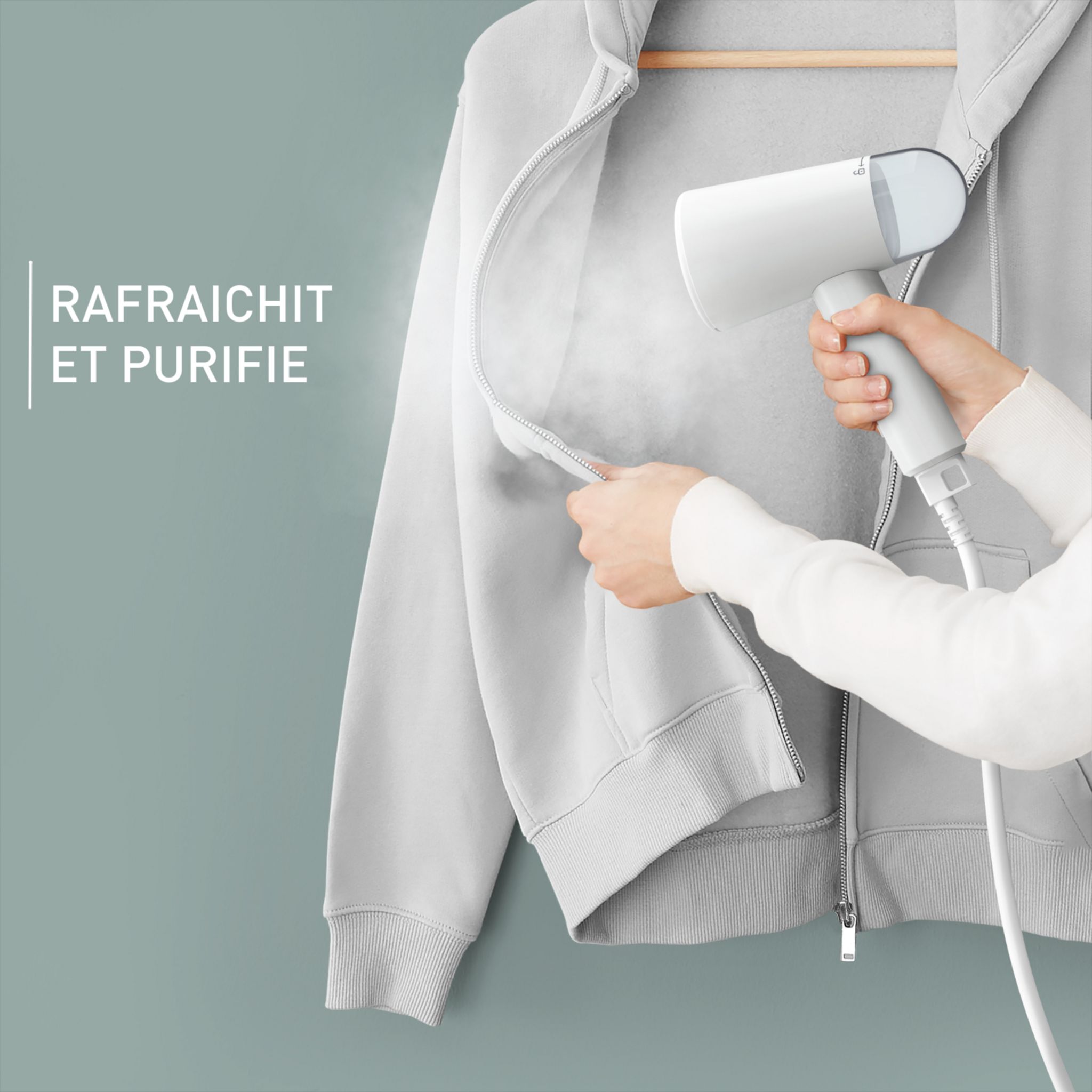 Voir la diapositive 7 : CALOR Défroisseur à main pliable DT1020C0 - Blanc