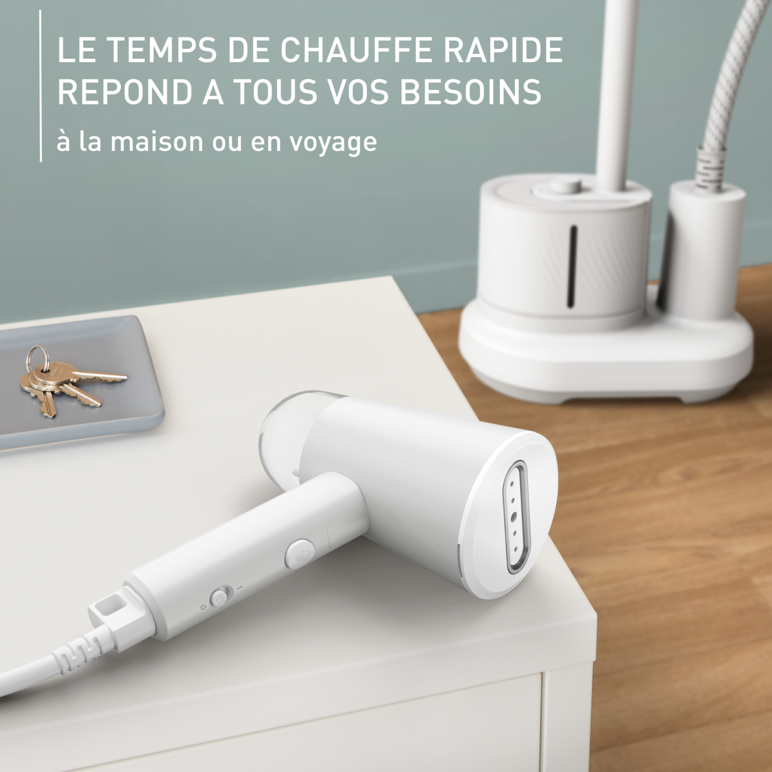 Voir la diapositive 8 : CALOR Défroisseur à main pliable DT1020C0 - Blanc