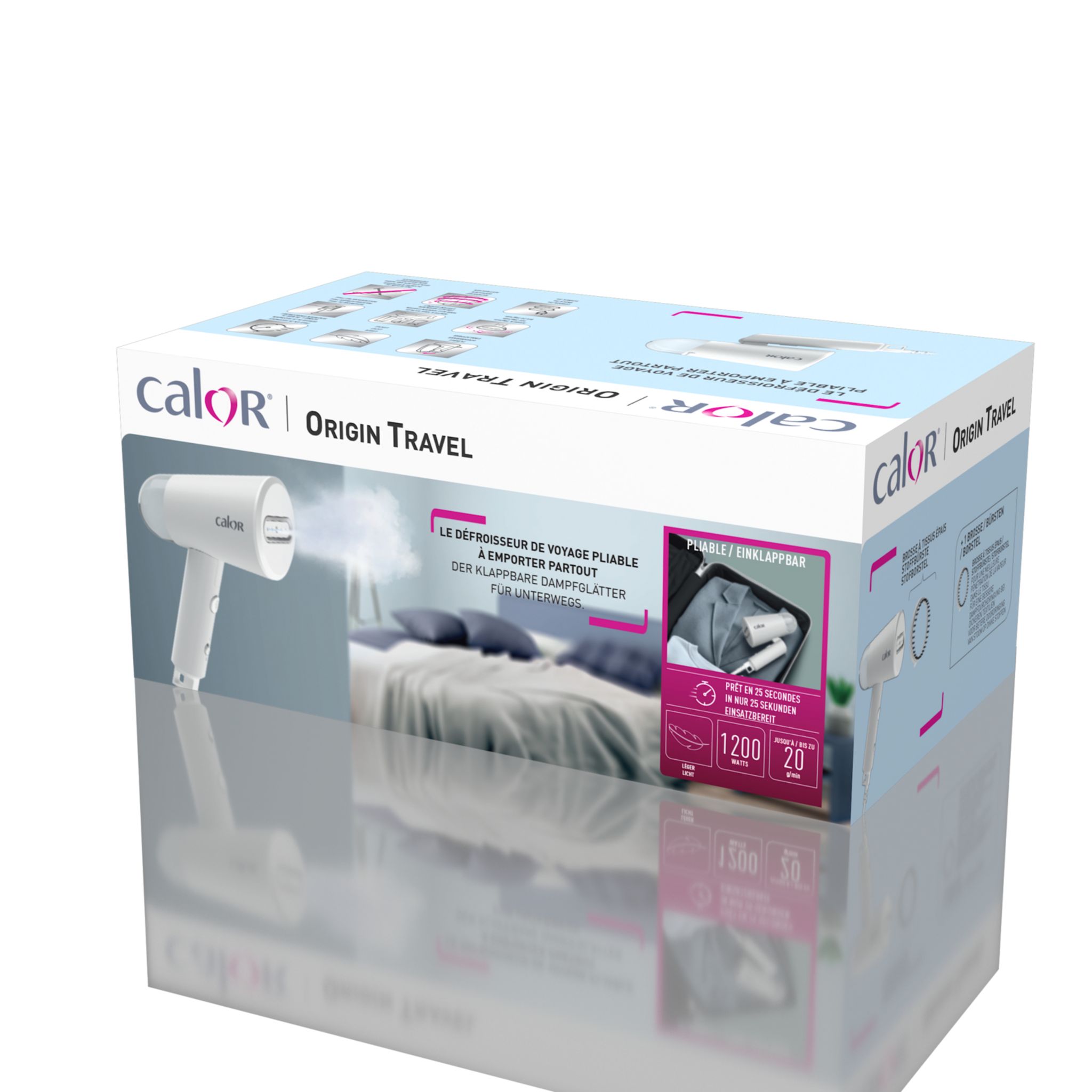 Voir la diapositive 10 : CALOR Défroisseur à main pliable DT1020C0 - Blanc