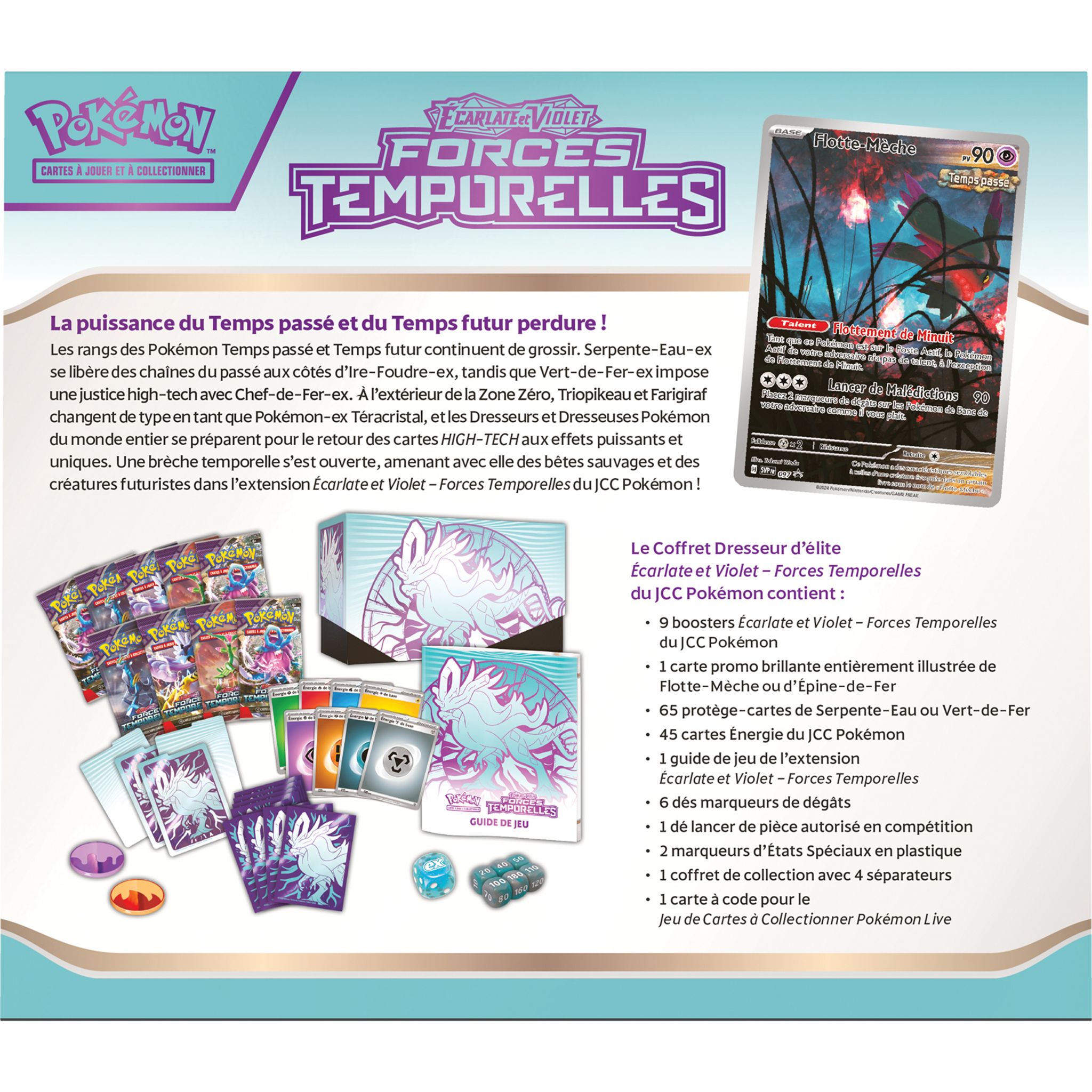Voir la diapositive 4 : POKEMON Coffret Cartes Pokémon Dresseur d'Élite V05 Force Temporelles