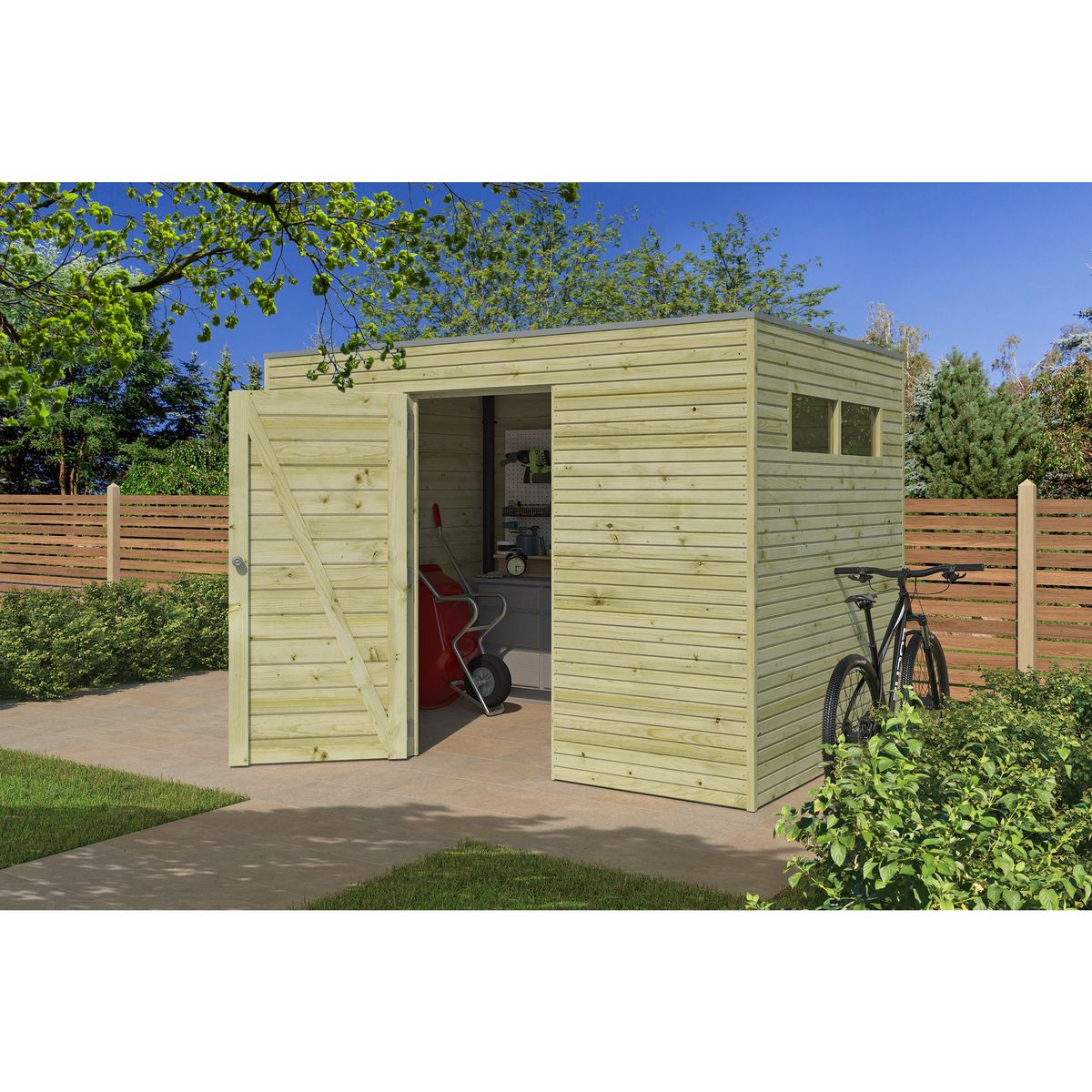 WOODLANDS Abri de jardin en bois QBH2 300X210 - traité autoclave en autoclave 6m2