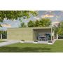 Voir la diapositive 3 : WOODLANDS Abri de jardin en bois QBH2 510X300 + extension 300 - traité autoclave en autoclave- 15m2