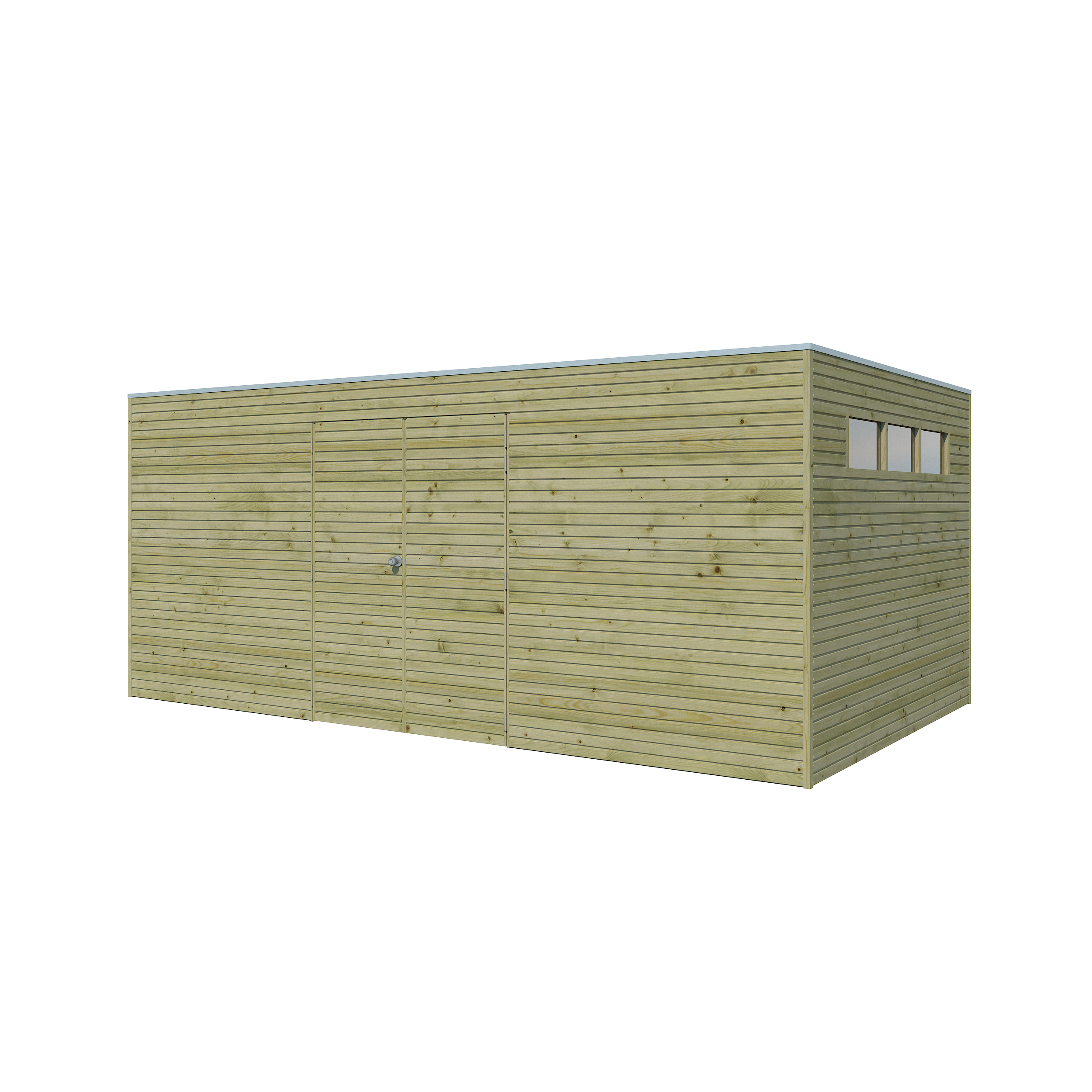 Voir la diapositive 2 : WOODLANDS Abri de jardin en bois QBH2 510X300 - traité autoclave en autoclave - 15m²