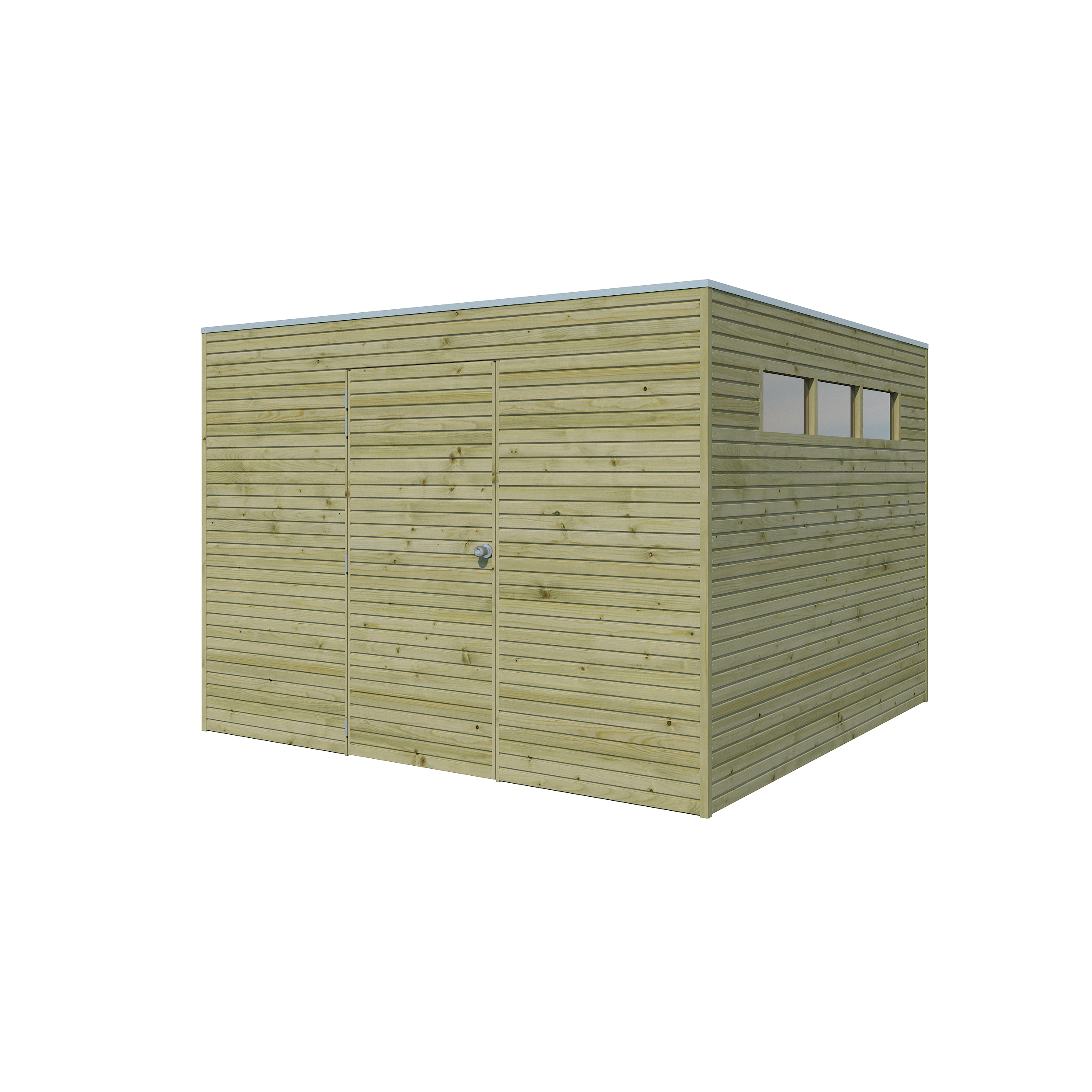 Voir la diapositive 2 : WOODLANDS Abri de jardin en bois QBH2 300X300 - traité autoclave en autoclave 9m²