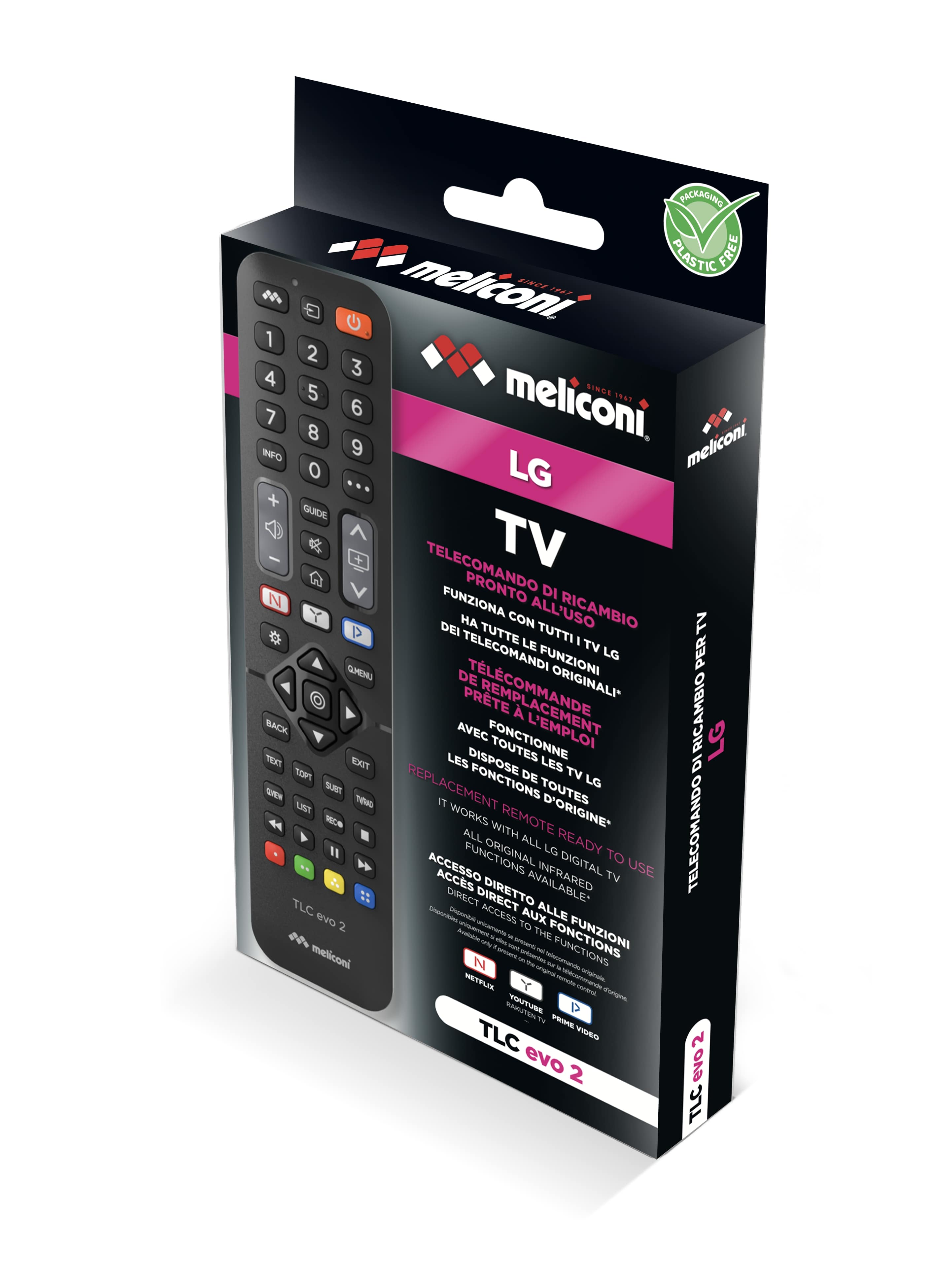 Voir la diapositive 2 : MELICONI Télécommande de remplacement pour TV LG - Noir