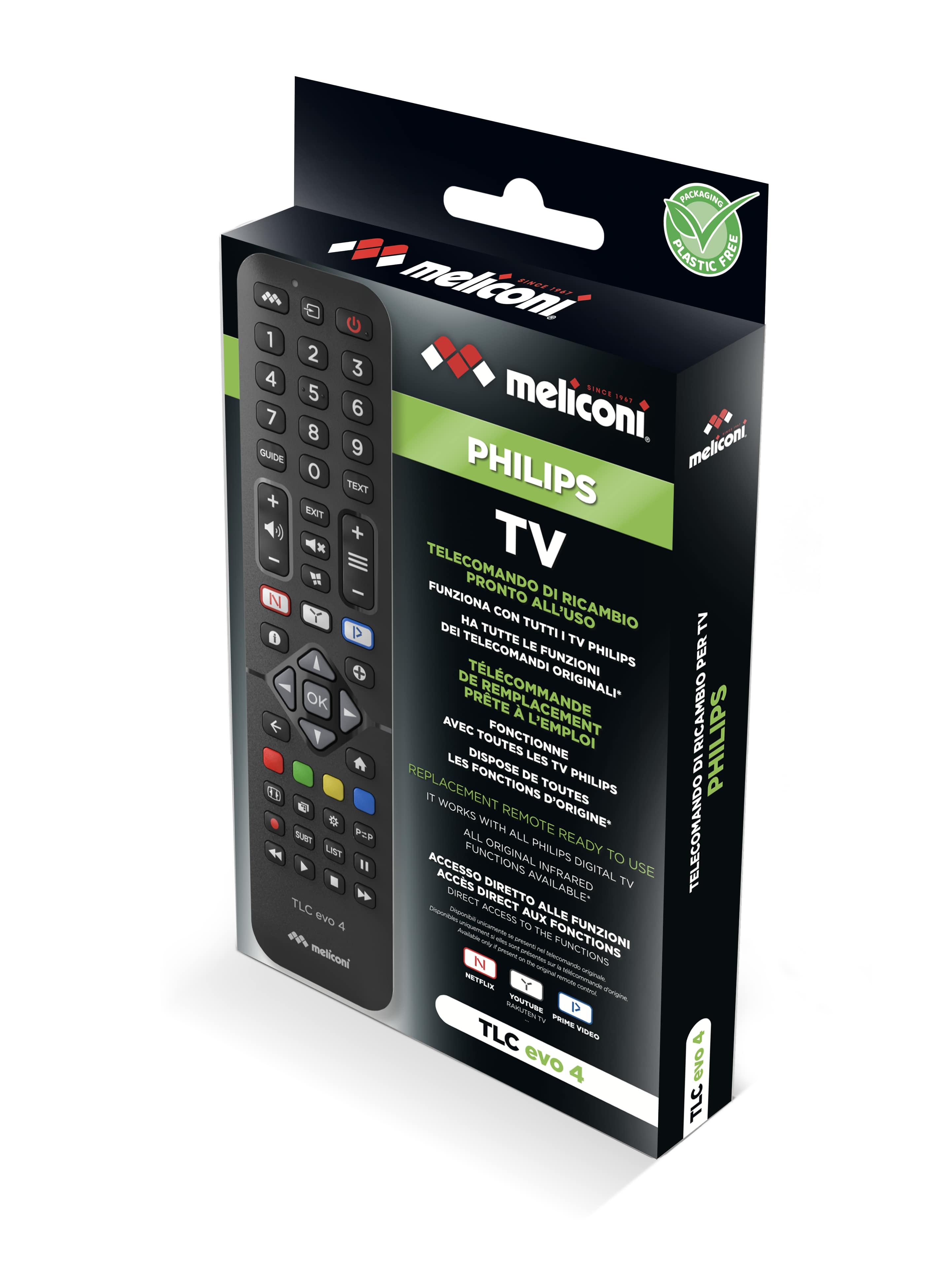 Voir la diapositive 2 : MELICONI Télécommande de remplacement pour TV PHILIPS - Noir