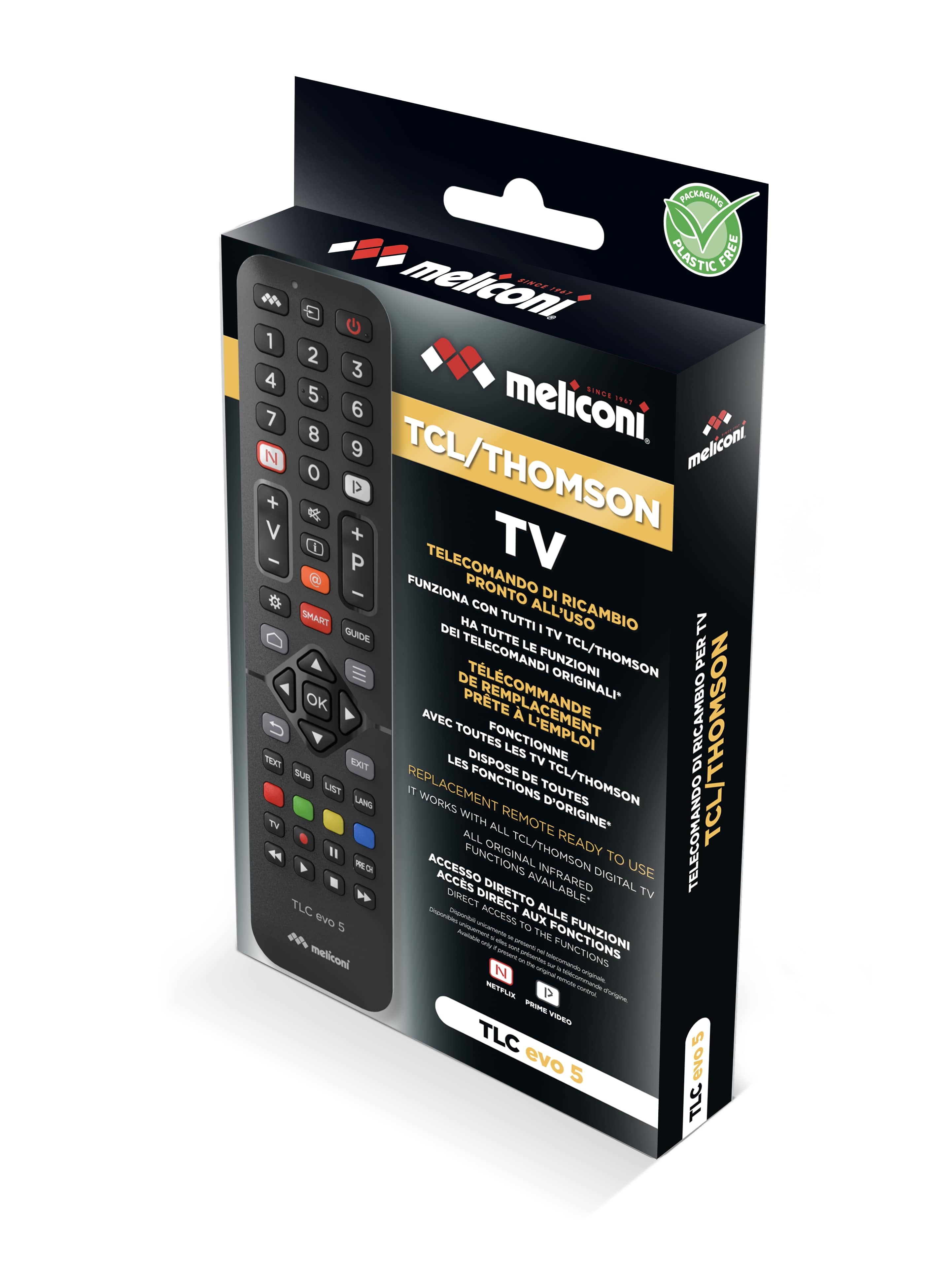 Voir la diapositive 2 : MELICONI Télécommande de remplacement pour TV TCL/THOMSON - Noir