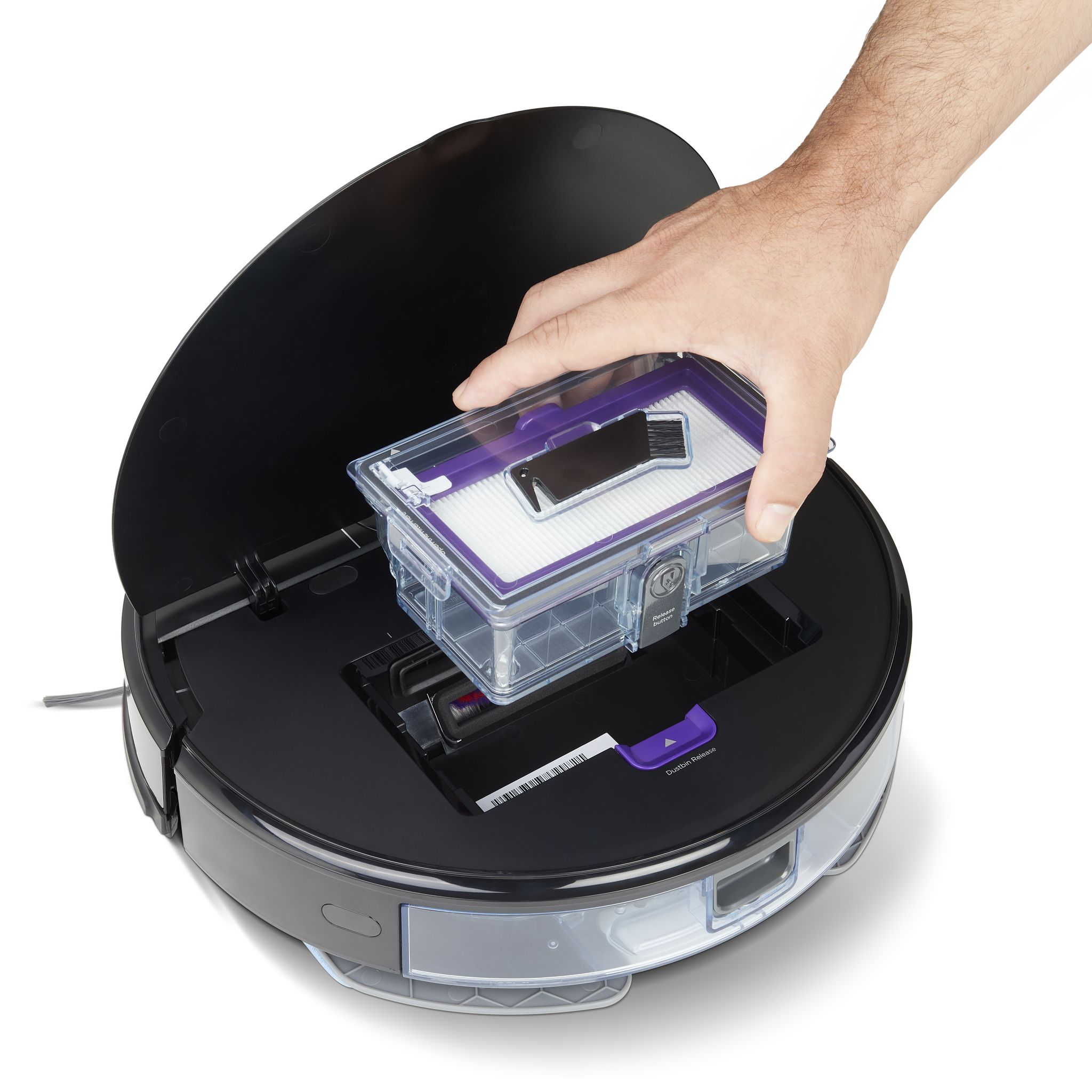 Voir la diapositive 4 : SCHNEIDER Robot aspirateur laveur connecté SCVC23GPRO - Noir