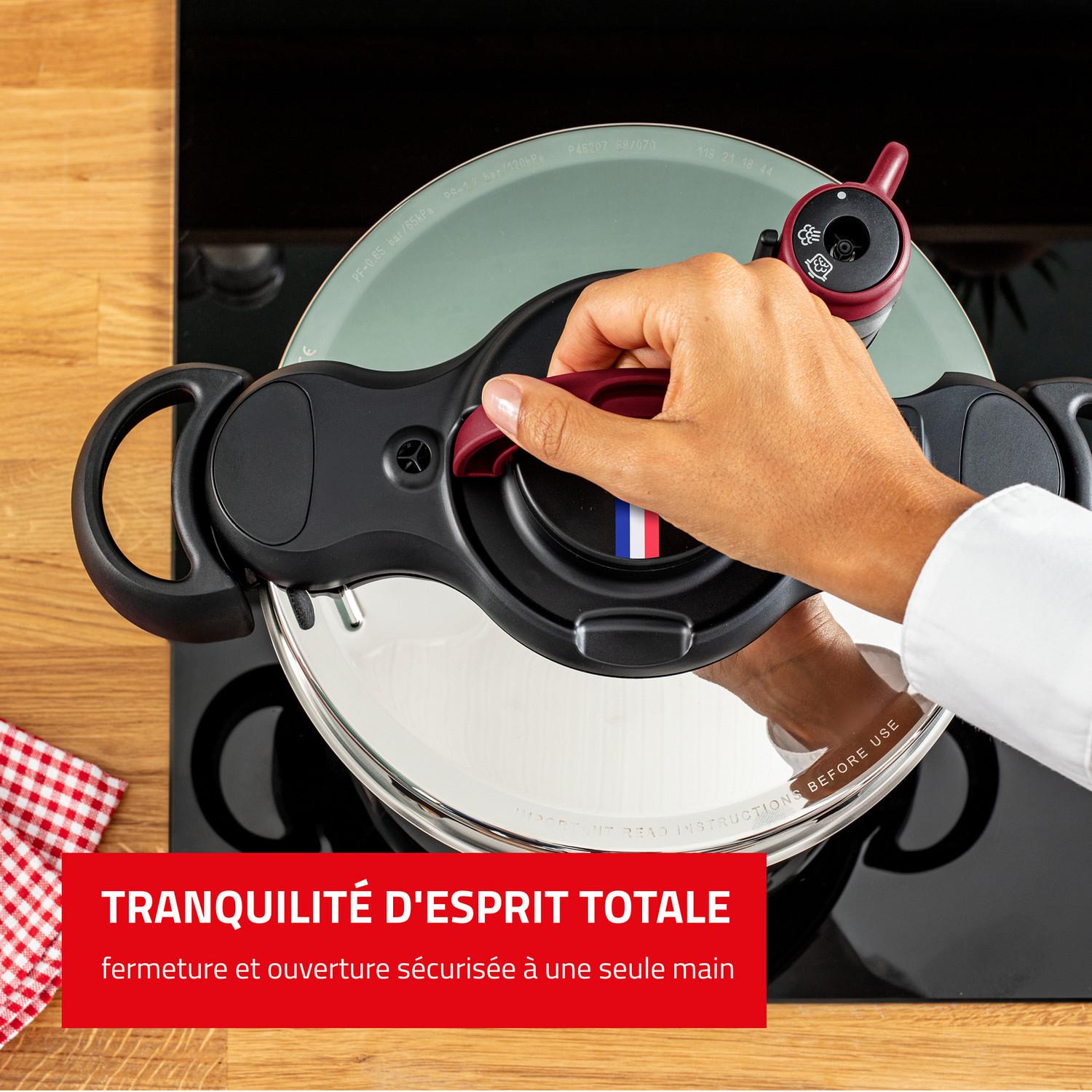 Voir la diapositive 4 : SEB Autocuiseur inox 7,5 litres tous feux dont induction CLIPSO MINUTE