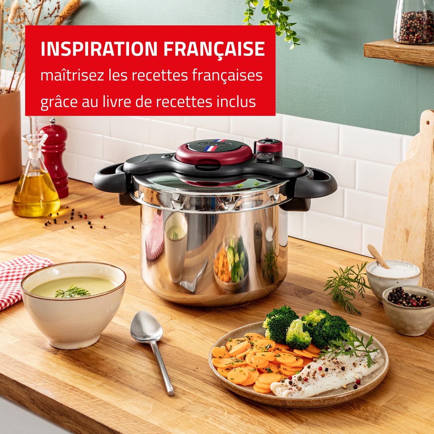 Voir la diapositive 5 : SEB Autocuiseur inox 7,5 litres tous feux dont induction CLIPSO MINUTE